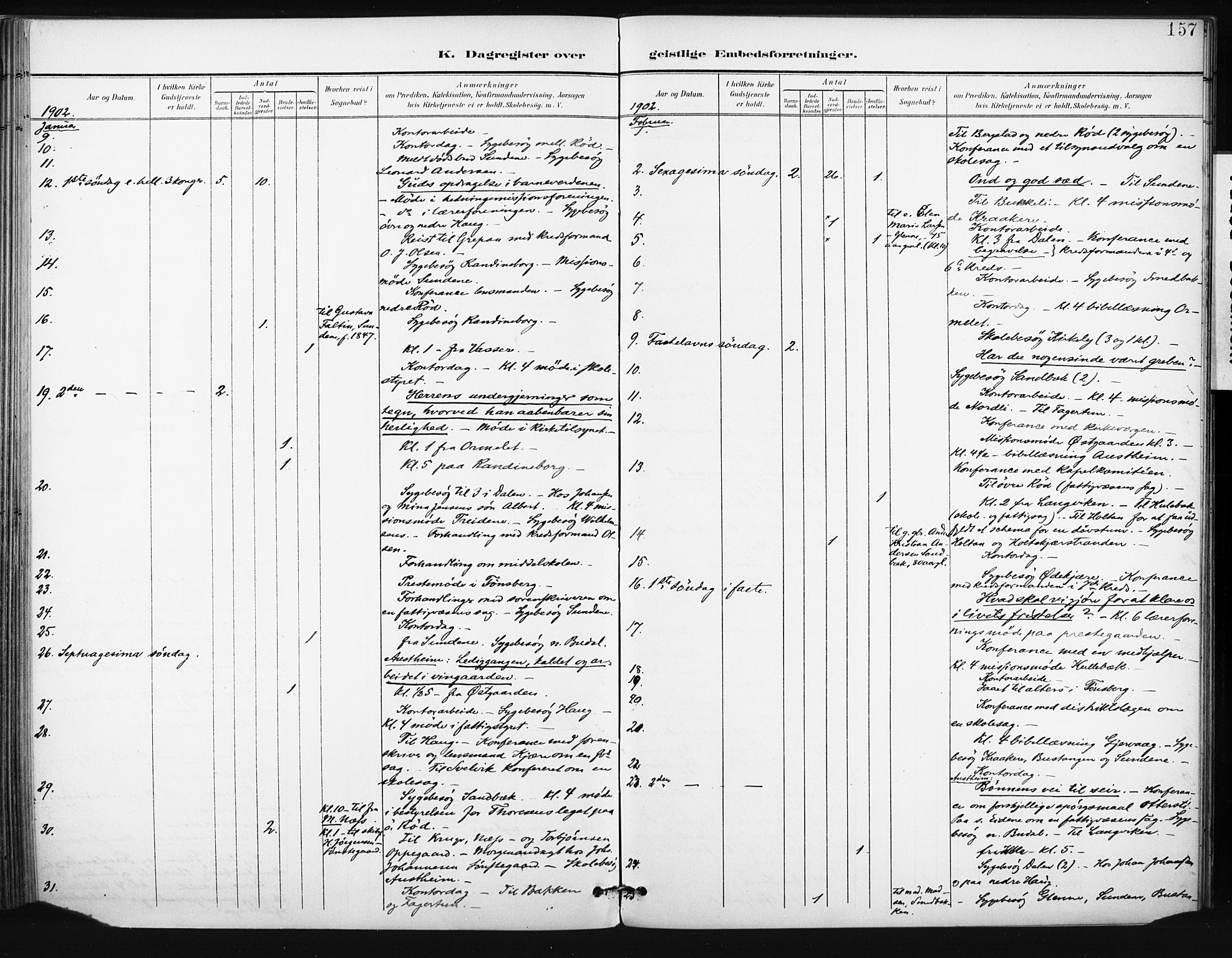 Tjøme kirkebøker, AV/SAKO-A-328/F/Fa/L0005: Parish register (official) no. I 5, 1901-1909, p. 157