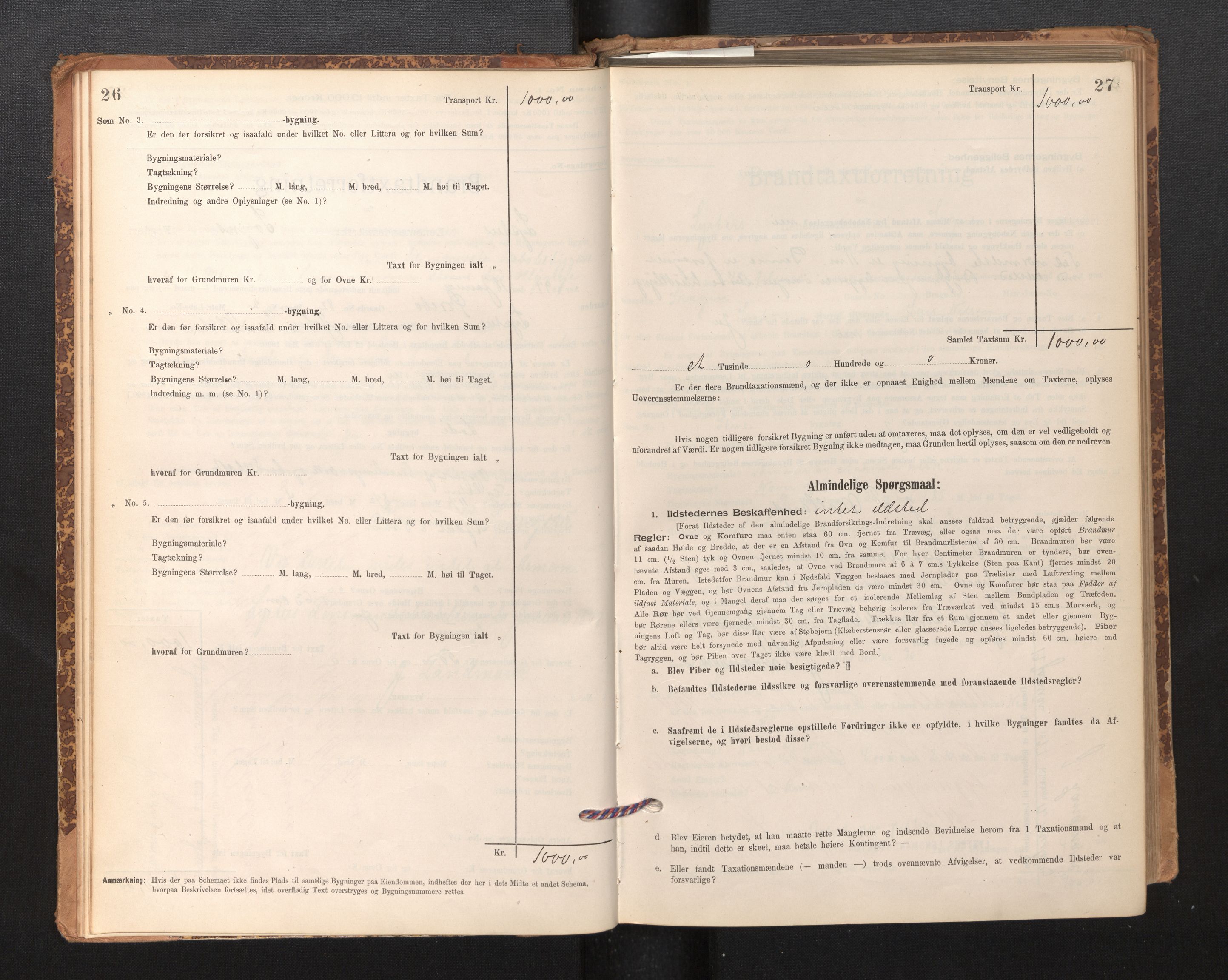 Lensmannen i Luster, SAB/A-29301/0012/L0007: Branntakstprotokoll, skjematakst, 1895-1935, p. 26-27