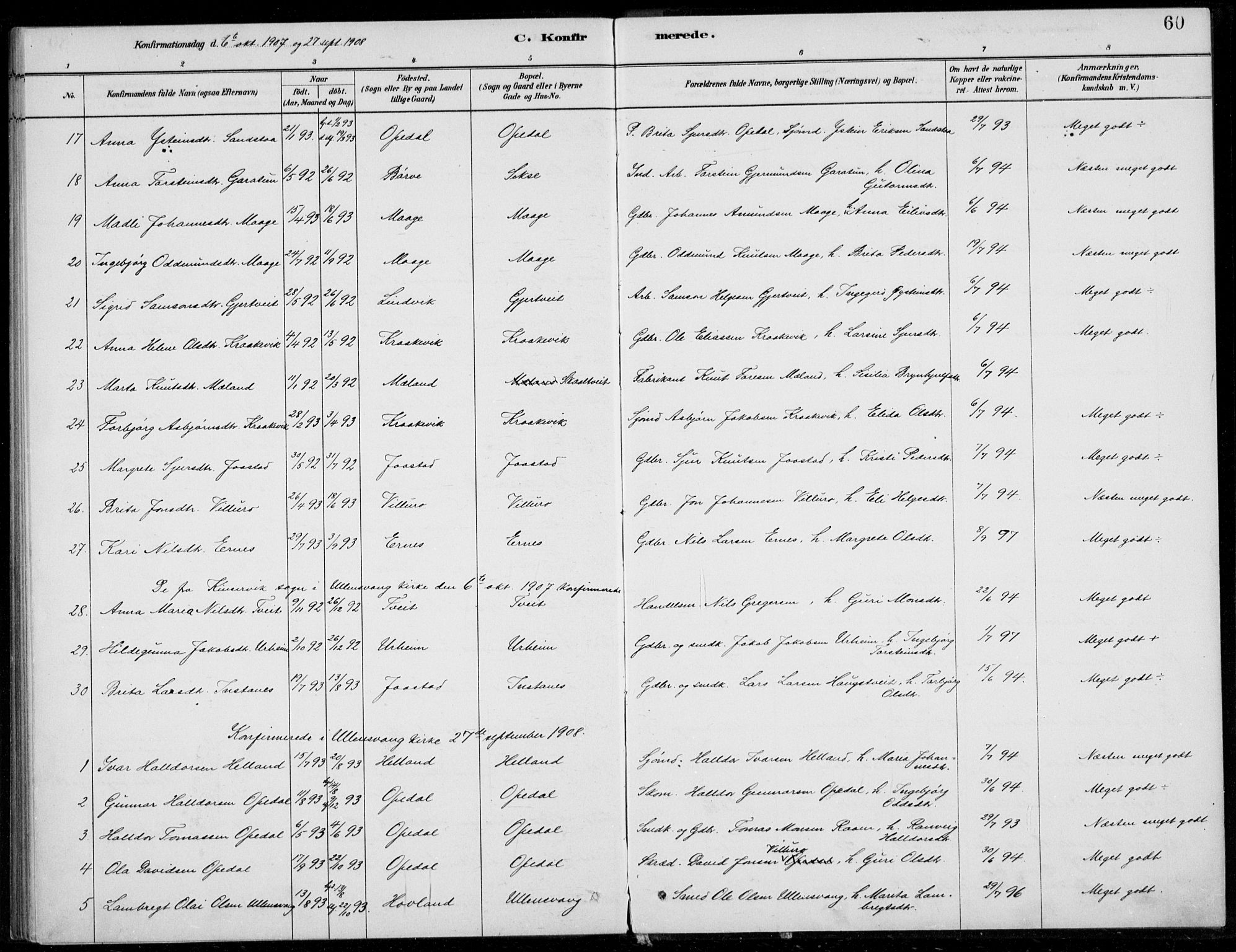 Ullensvang sokneprestembete, SAB/A-78701/H/Haa: Parish register (official) no. B  2, 1880-1910, p. 60
