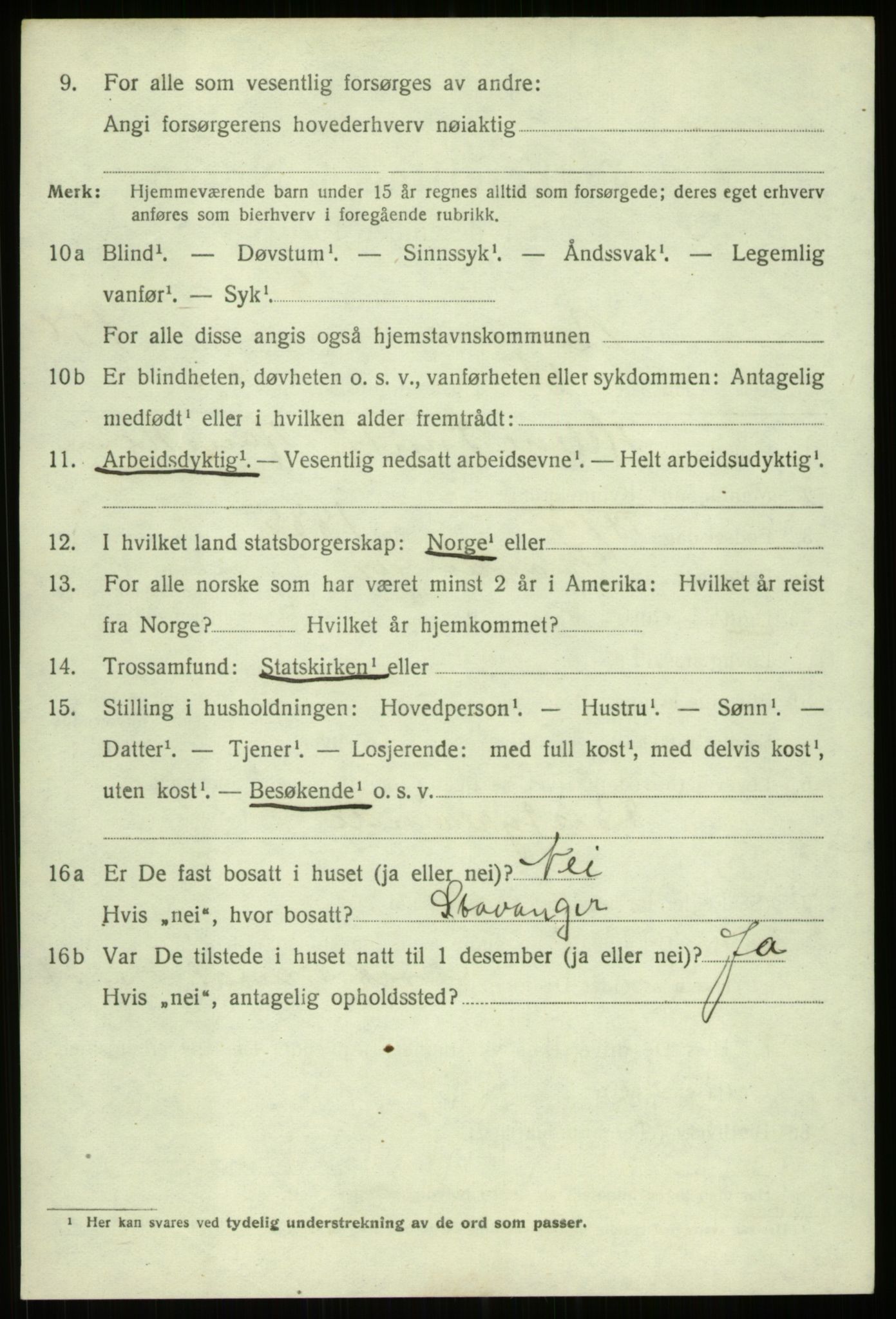 SAB, 1920 census for Bergen, 1920, p. 246170
