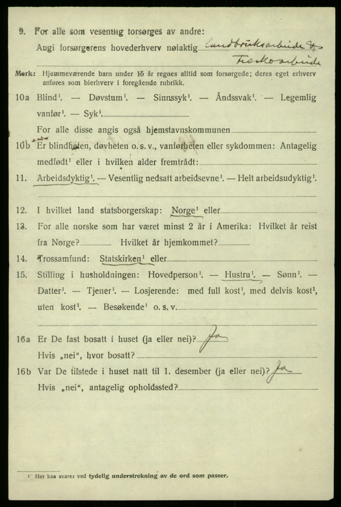 SAB, 1920 census for Os, 1920, p. 1761