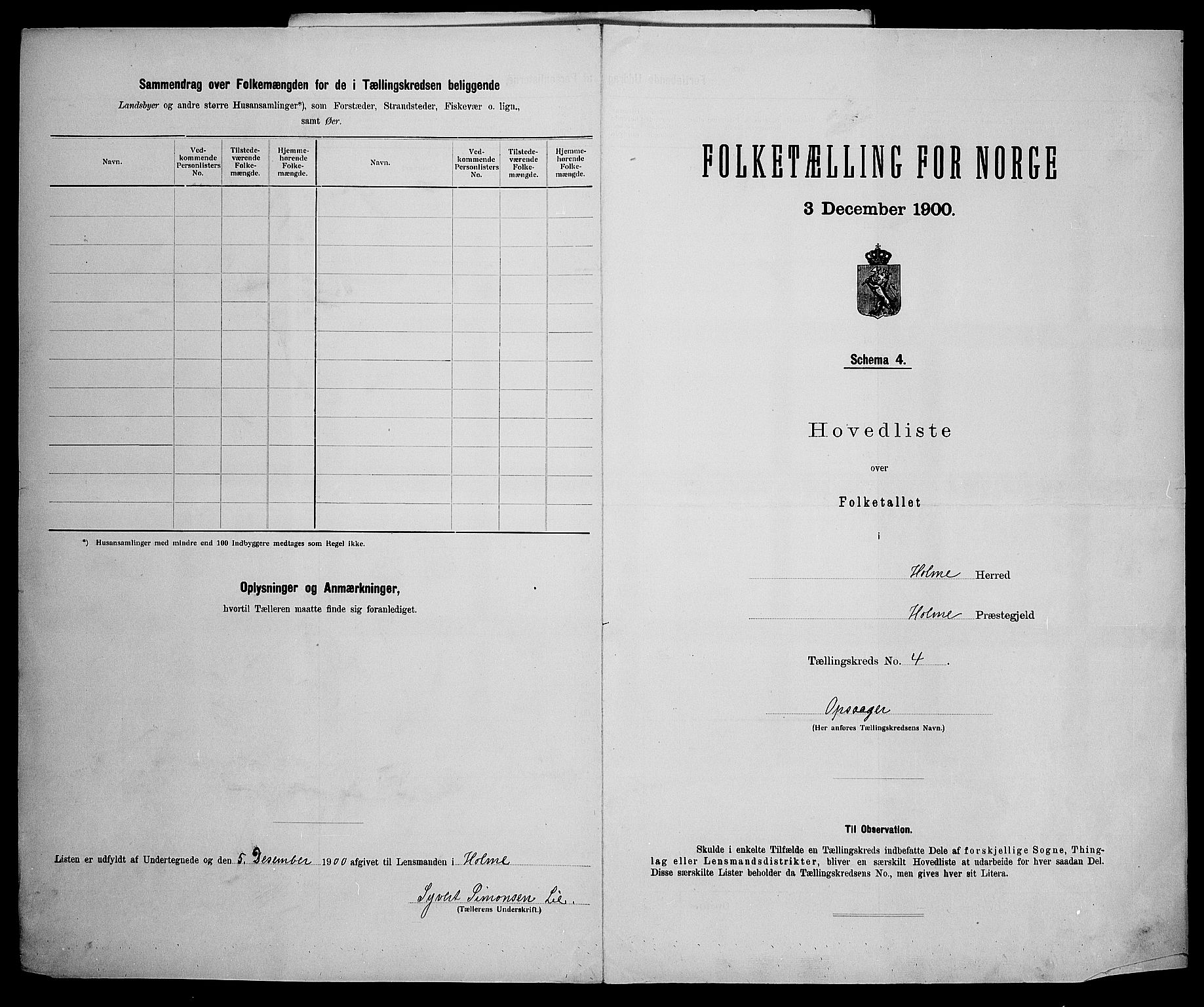 SAK, 1900 census for Holum, 1900, p. 25