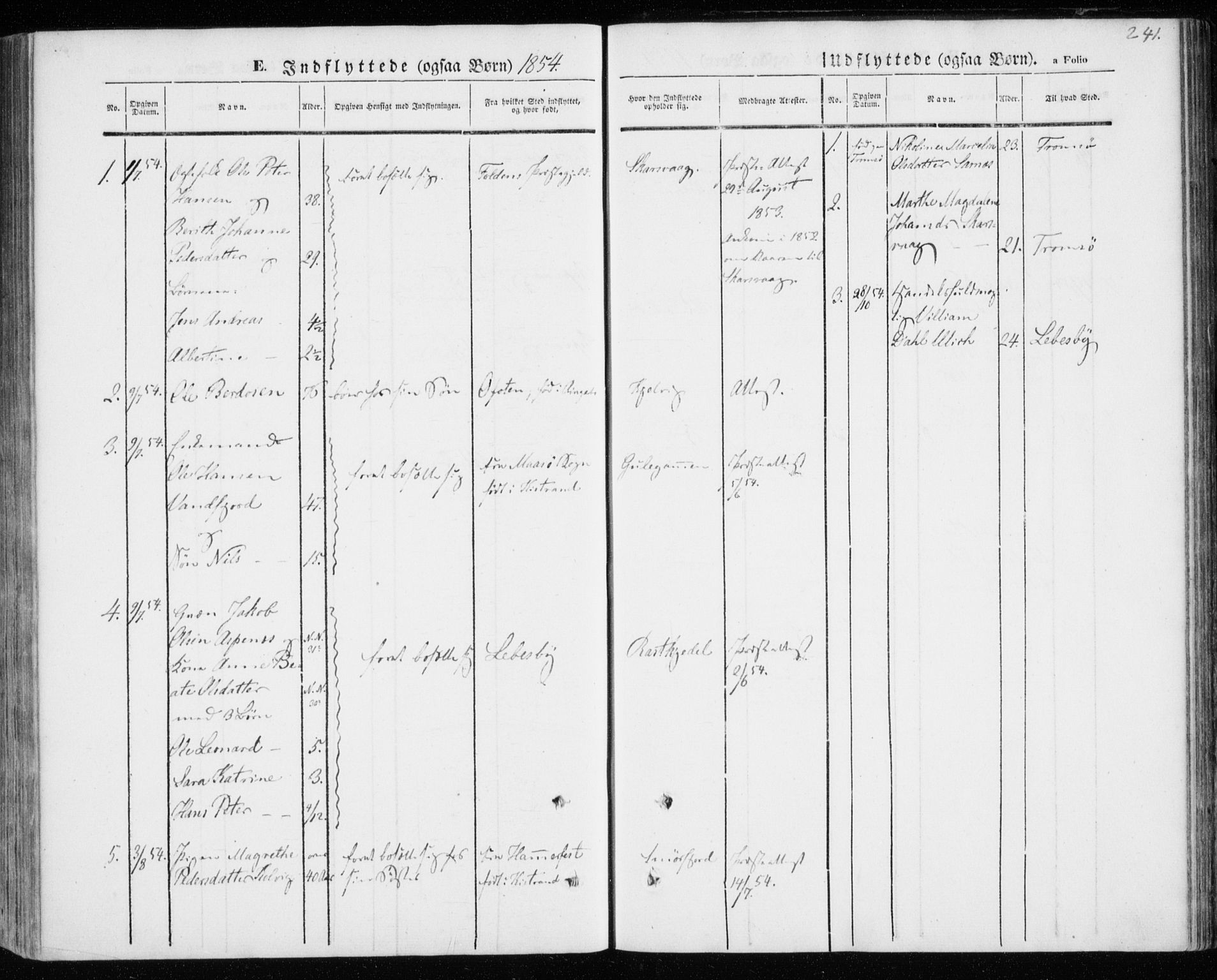 Kistrand/Porsanger sokneprestembete, AV/SATØ-S-1351/H/Ha/L0004.kirke: Parish register (official) no. 4, 1843-1860, p. 241