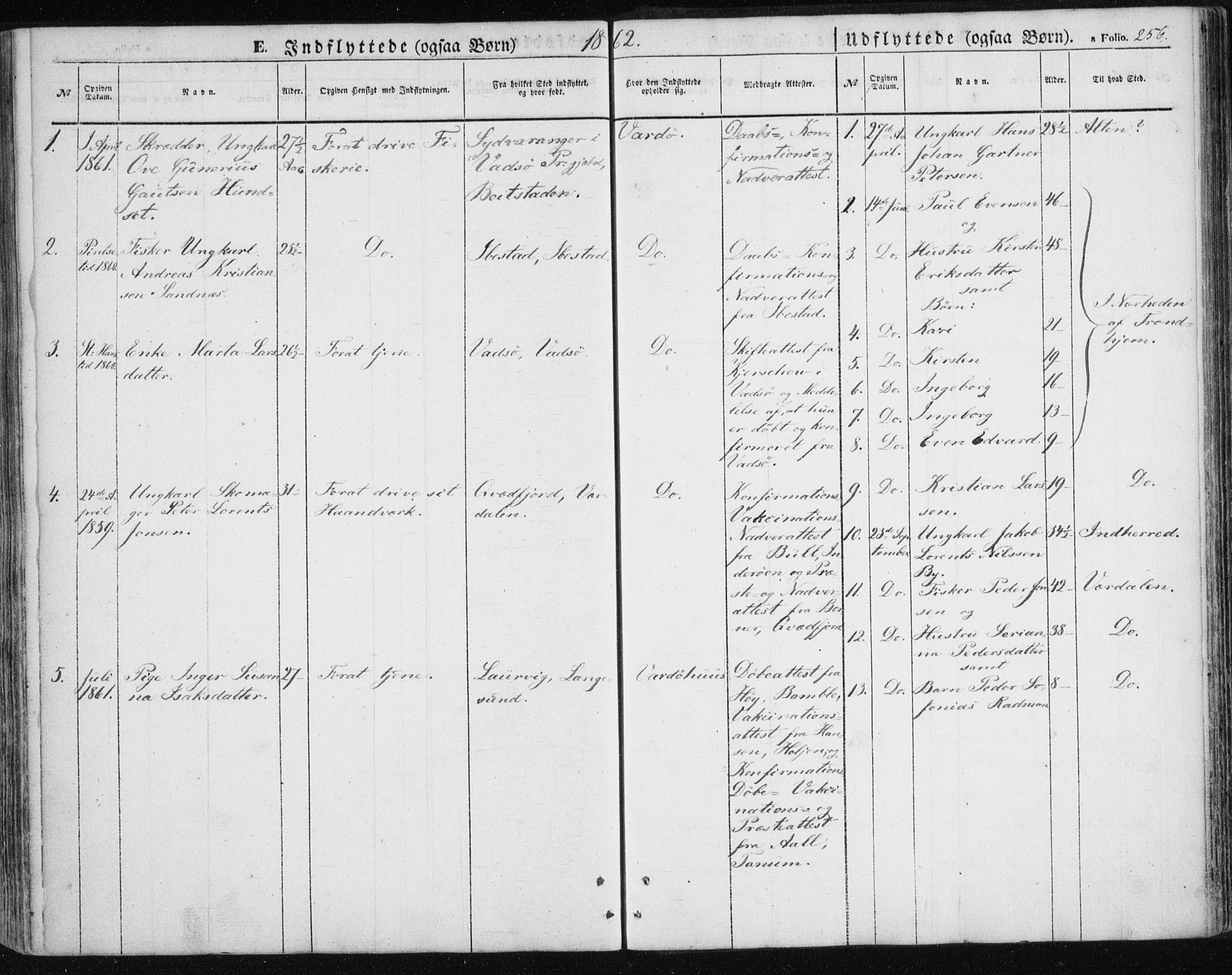 Vardø sokneprestkontor, SATØ/S-1332/H/Ha/L0004kirke: Parish register (official) no. 4, 1862-1871, p. 256