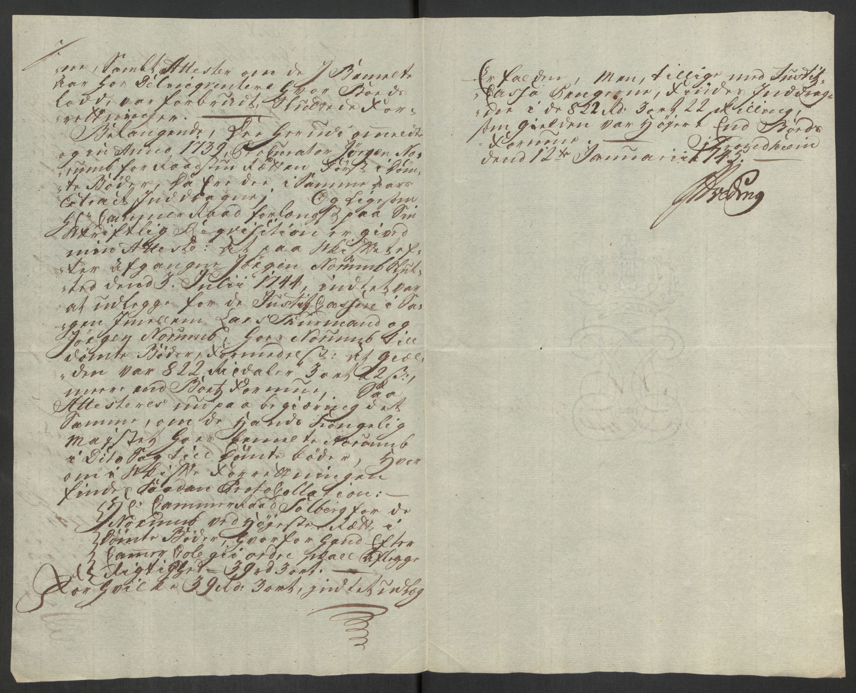 Rentekammeret inntil 1814, Reviderte regnskaper, Byregnskaper, AV/RA-EA-4066/R/Rs/L0541: [S22] Sikt og sakefall, 1743-1746, p. 145