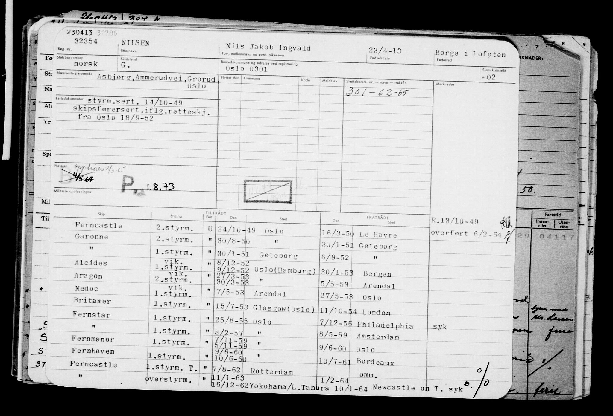 Direktoratet for sjømenn, AV/RA-S-3545/G/Gb/L0112: Hovedkort, 1913, p. 235