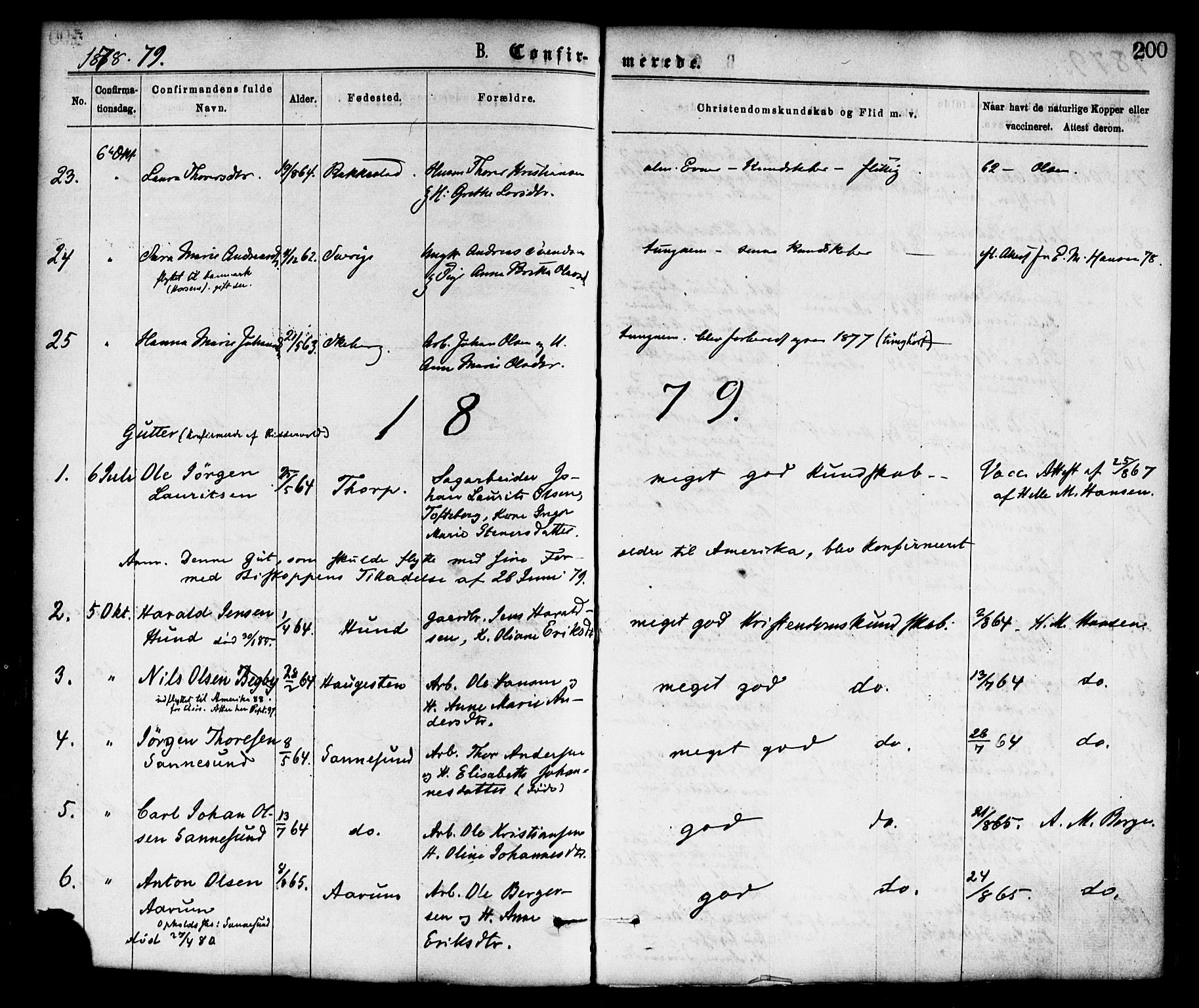 Borge prestekontor Kirkebøker, SAO/A-10903/F/Fa/L0007: Parish register (official) no. I 7, 1875-1886, p. 200