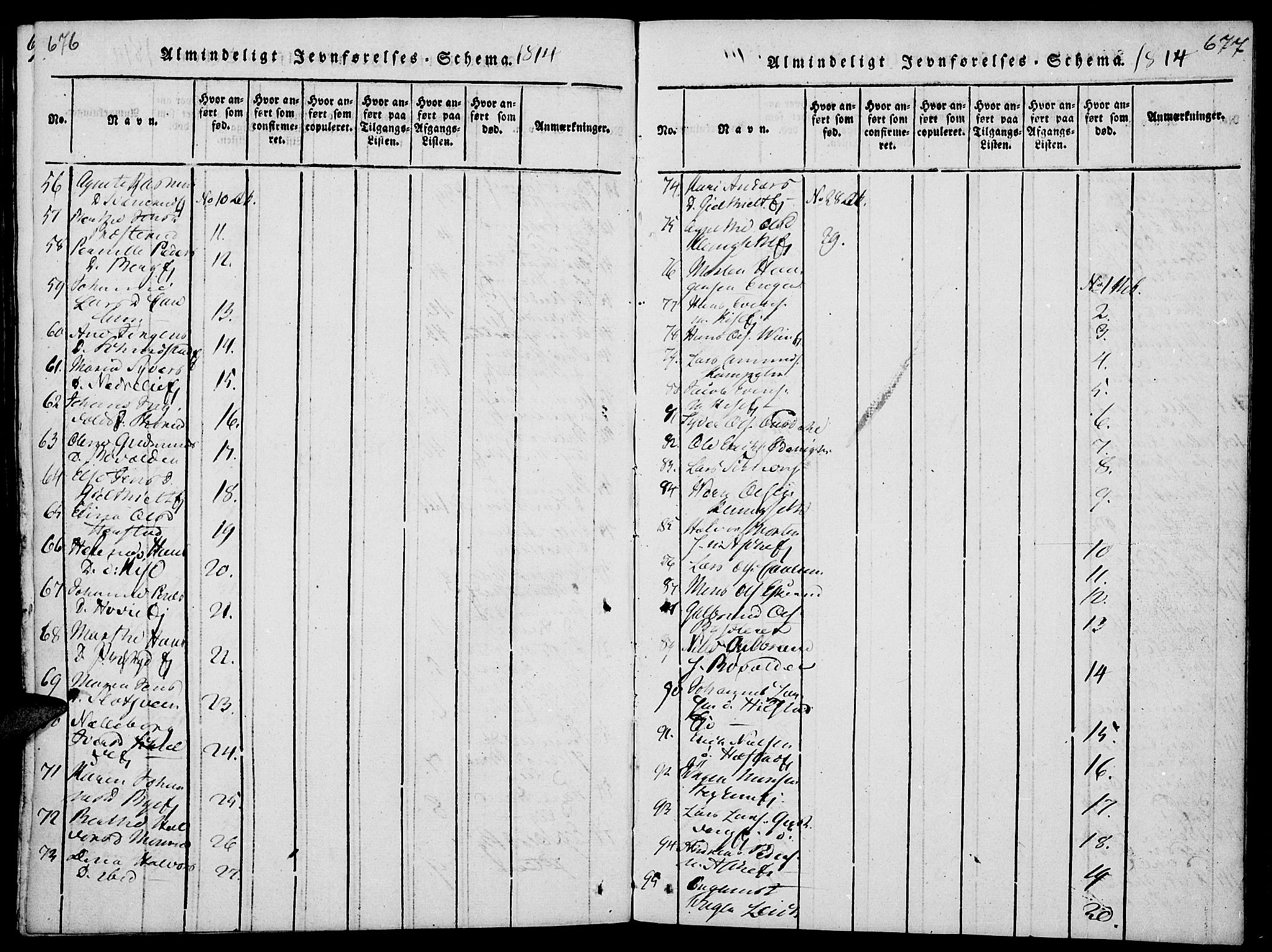 Nes prestekontor, Hedmark, AV/SAH-PREST-020/K/Ka/L0002: Parish register (official) no. 2, 1813-1827, p. 676-677