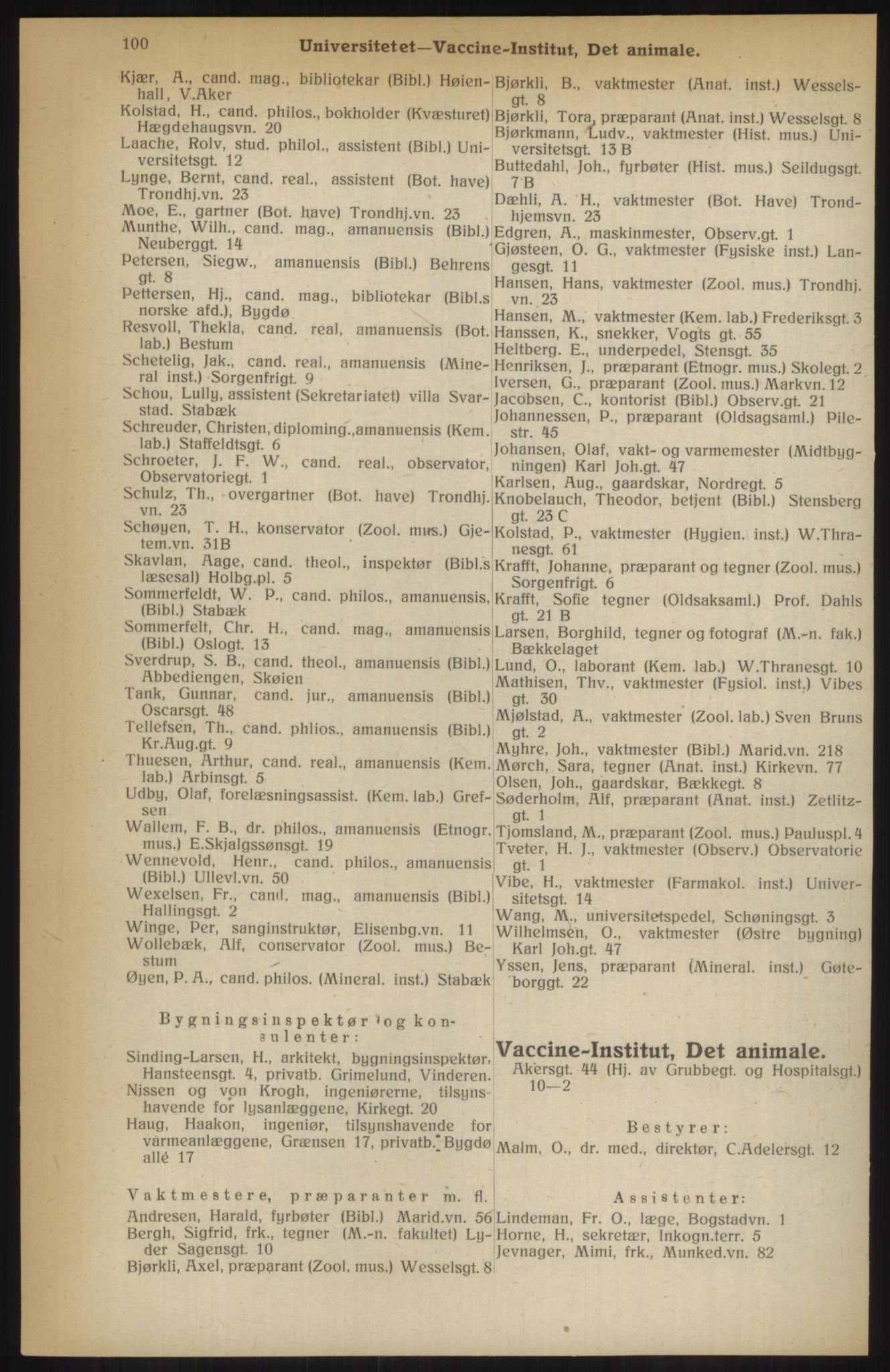 Kristiania/Oslo adressebok, PUBL/-, 1914, p. 100
