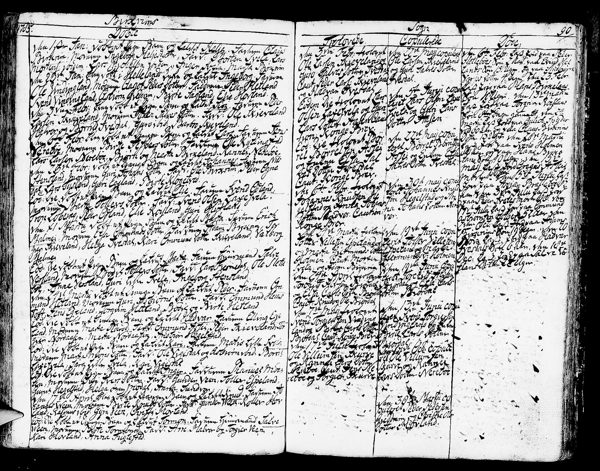 Helleland sokneprestkontor, SAST/A-101810: Parish register (official) no. A 2 /2, 1762-1791, p. 90