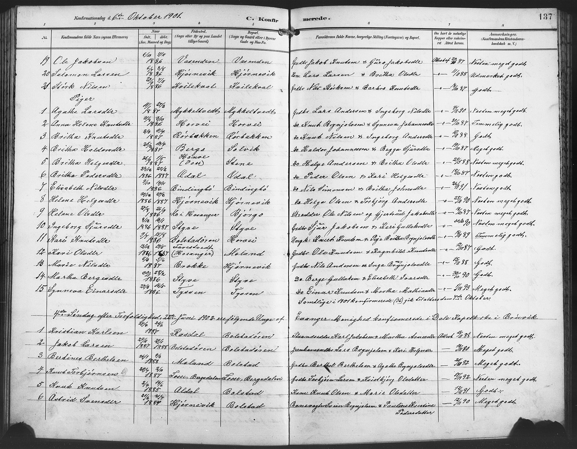 Evanger sokneprestembete, SAB/A-99924: Parish register (copy) no. A 5, 1897-1917, p. 137
