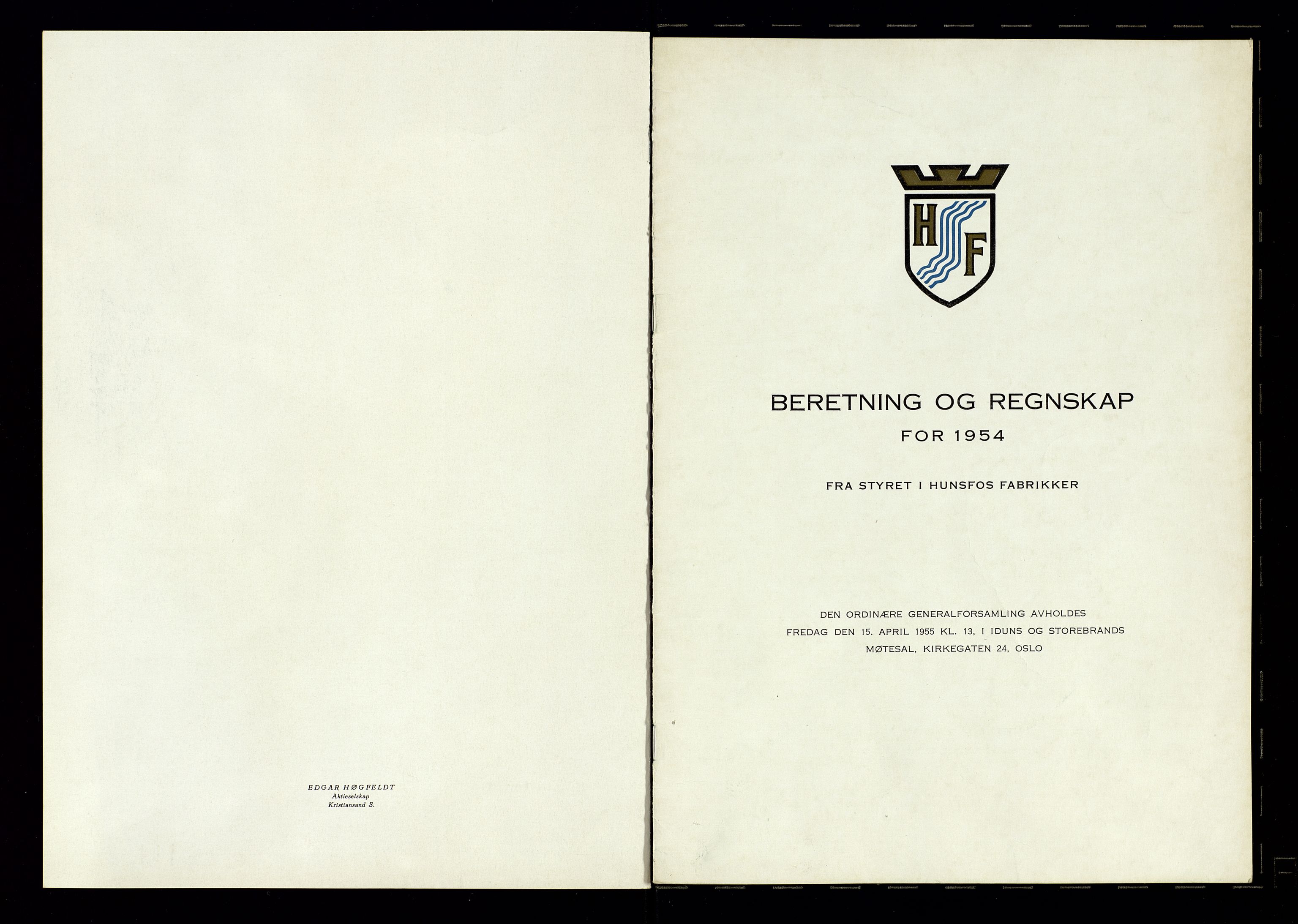 Hunsfos fabrikker, AV/SAK-D/1440/01/L0001/0003: Vedtekter, anmeldelser og årsberetninger / Årsberetninger og regnskap, 1918-1989, p. 125