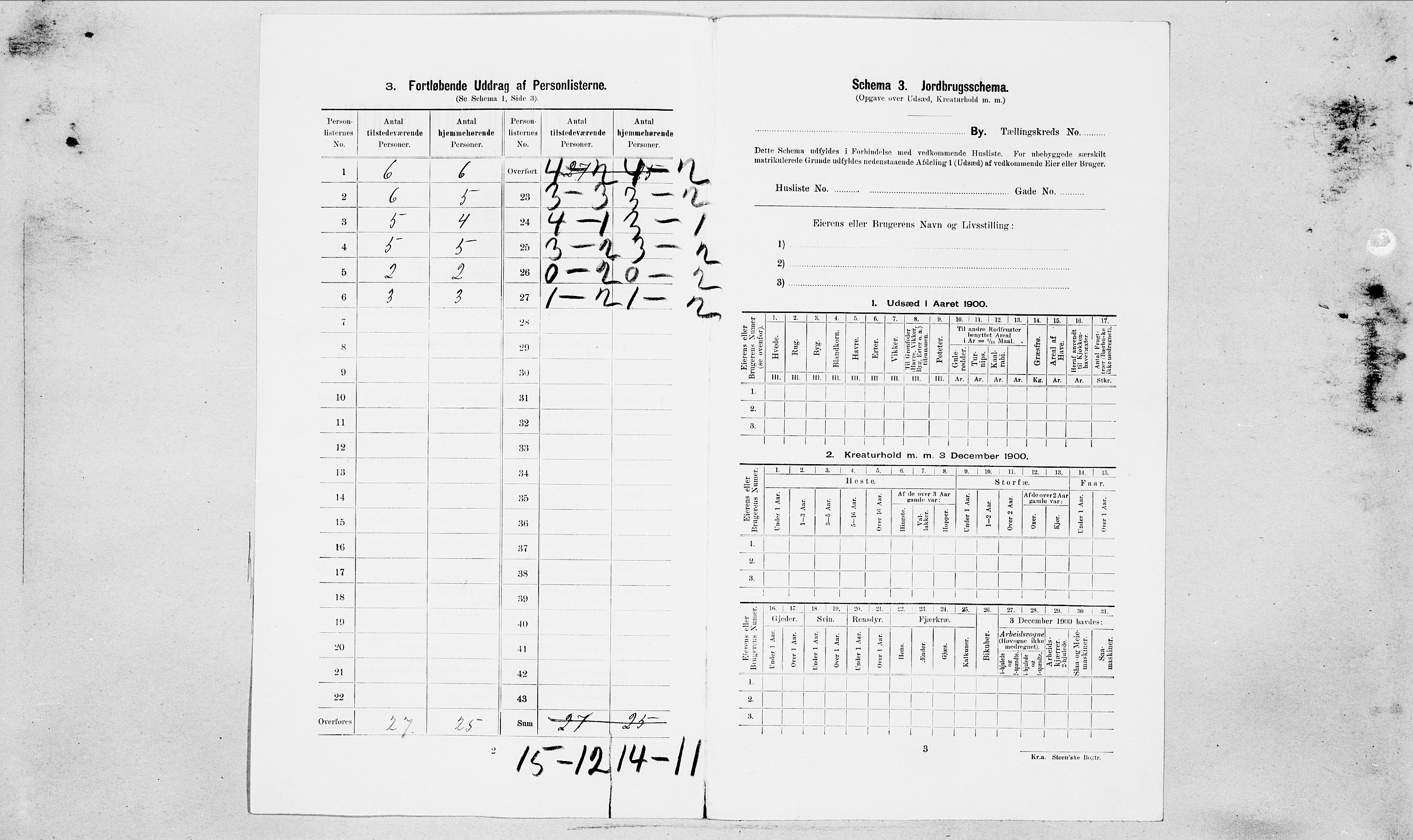 SAT, 1900 census for Ålesund, 1900, p. 4843