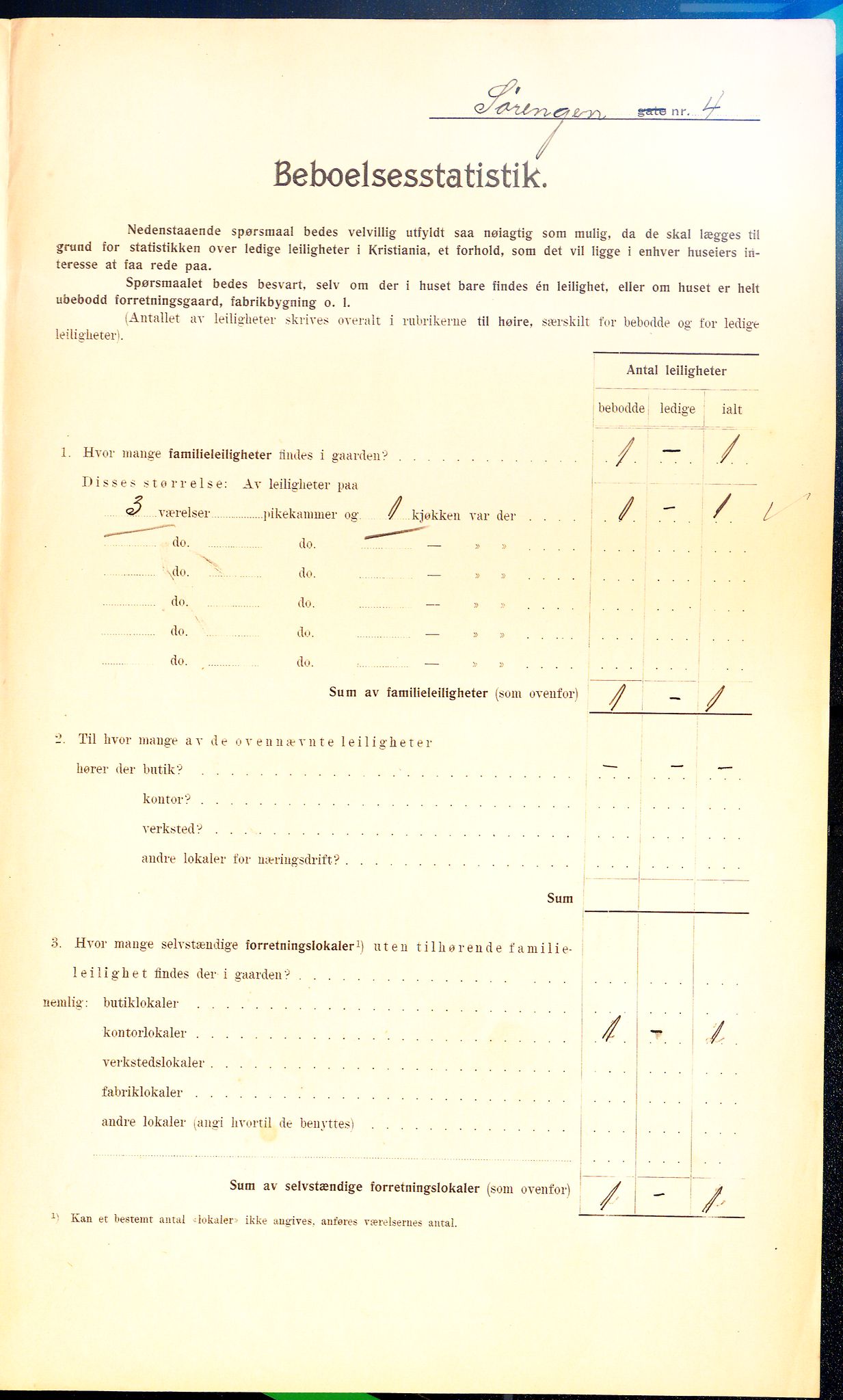 OBA, Municipal Census 1910 for Kristiania, 1910, p. 101053