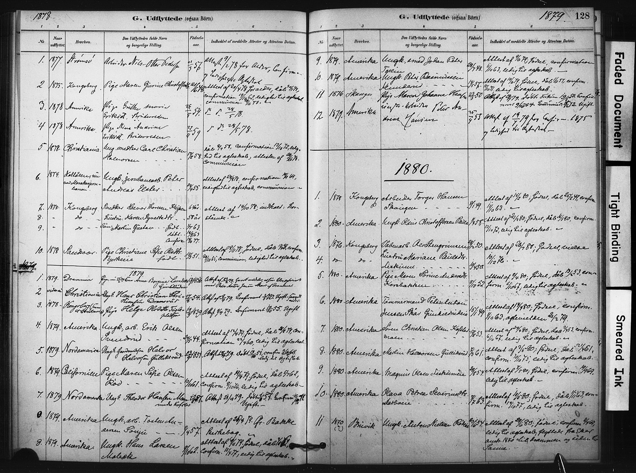 Fiskum kirkebøker, SAKO/A-15/F/Fa/L0002: Parish register (official) no. 2, 1878-1890, p. 128