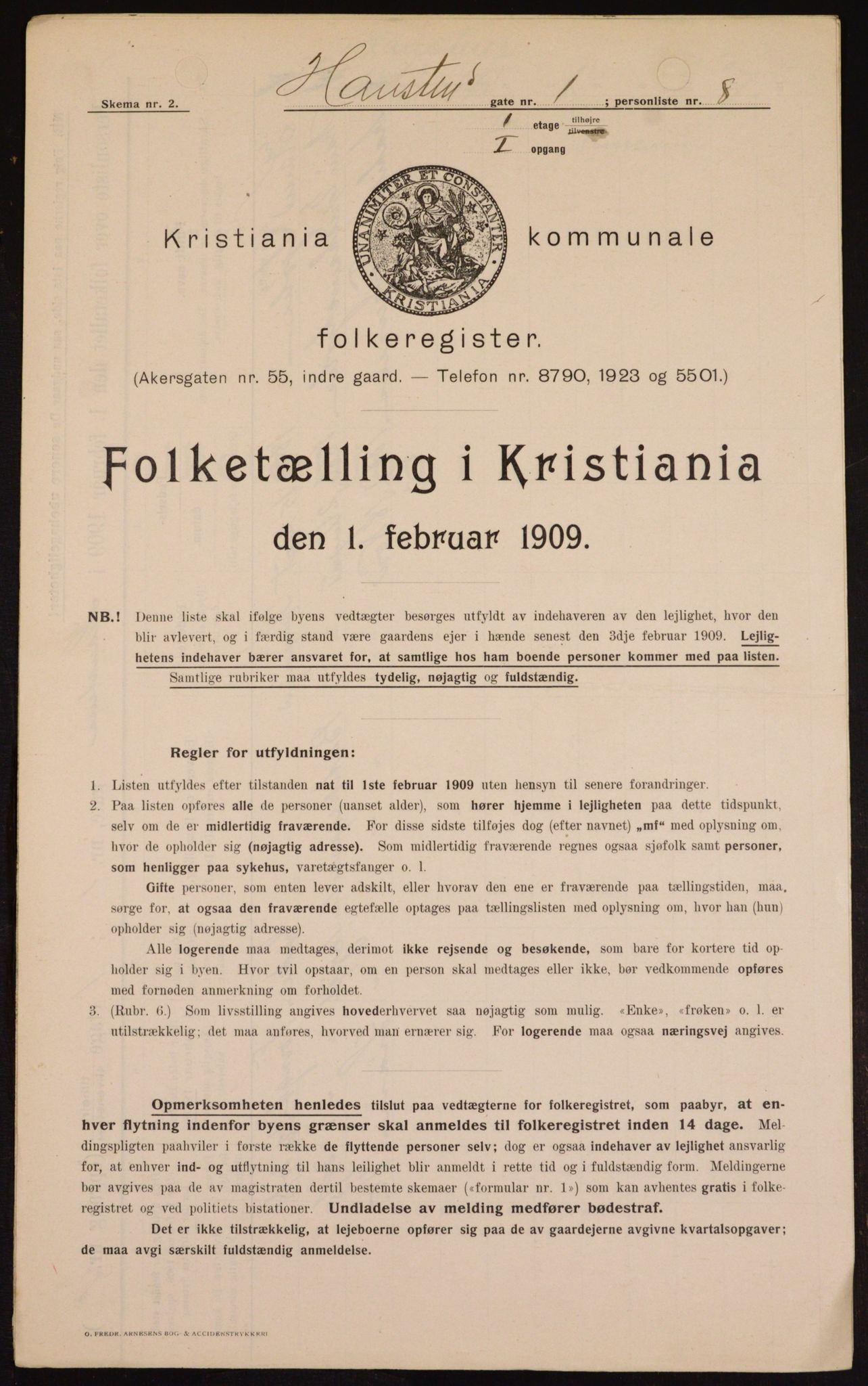 OBA, Municipal Census 1909 for Kristiania, 1909, p. 31472