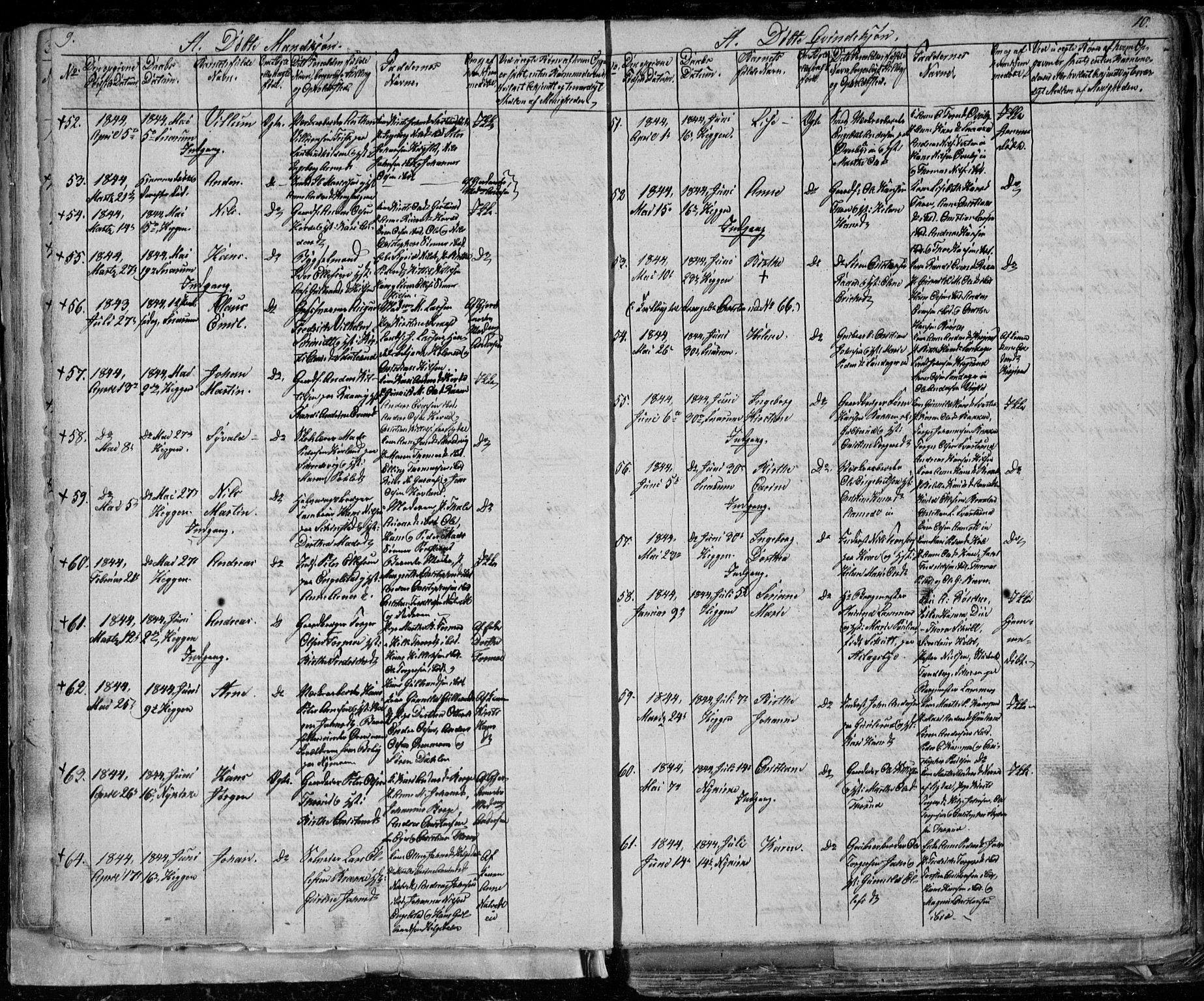 Modum kirkebøker, AV/SAKO-A-234/G/Ga/L0004: Parish register (copy) no. I 4, 1843-1846, p. 9-10