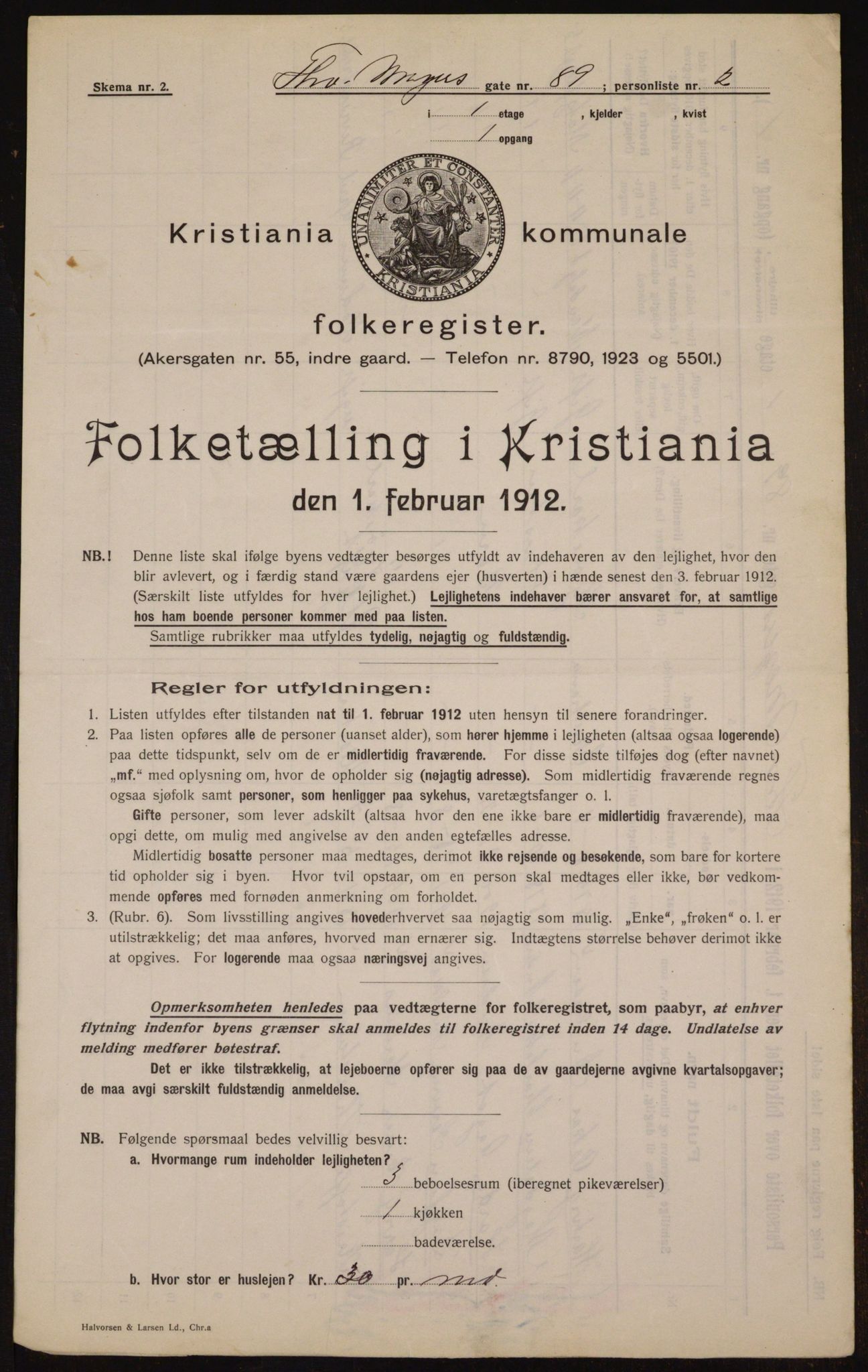 OBA, Municipal Census 1912 for Kristiania, 1912, p. 111341