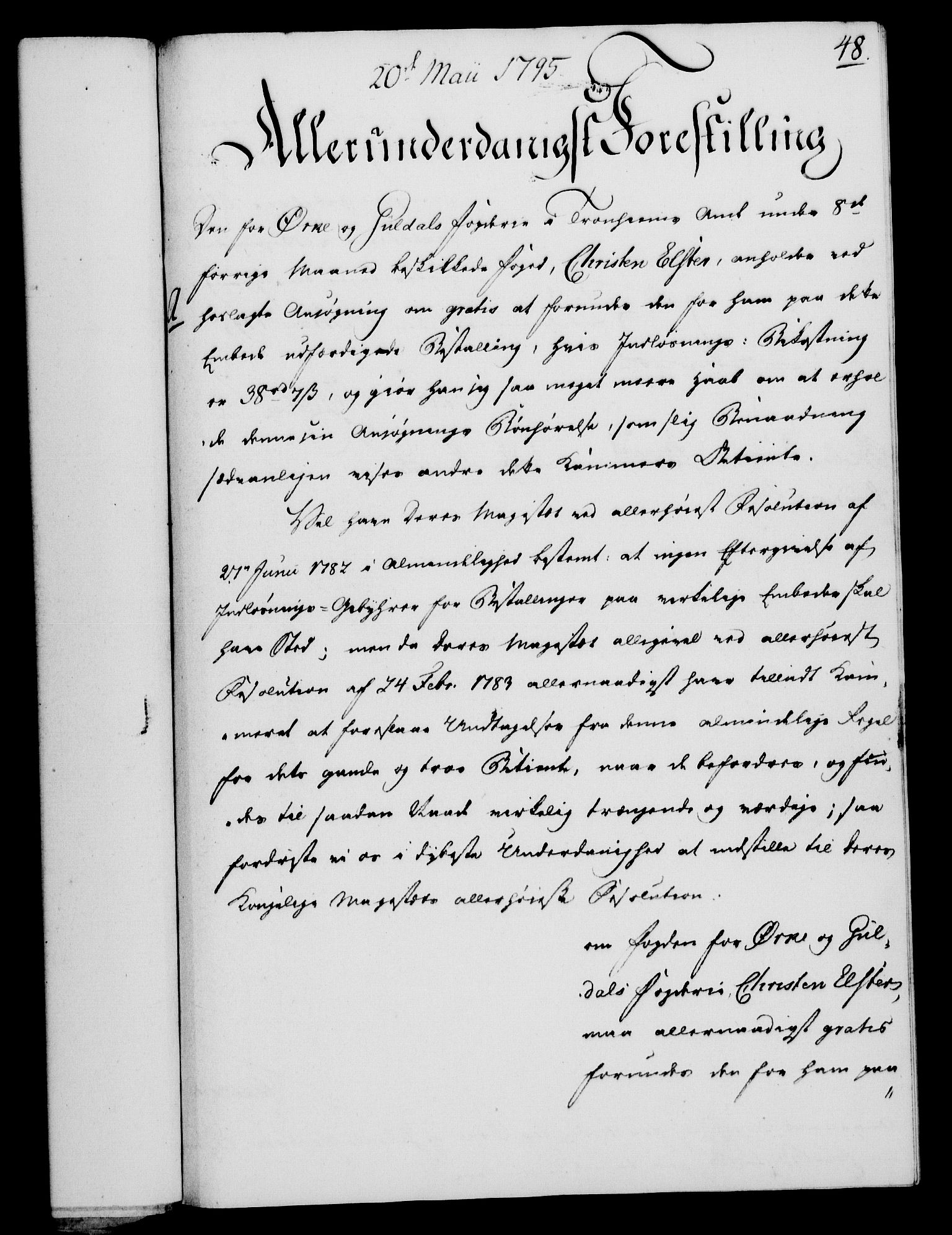 Rentekammeret, Kammerkanselliet, AV/RA-EA-3111/G/Gf/Gfa/L0077: Norsk relasjons- og resolusjonsprotokoll (merket RK 52.77), 1795, p. 277