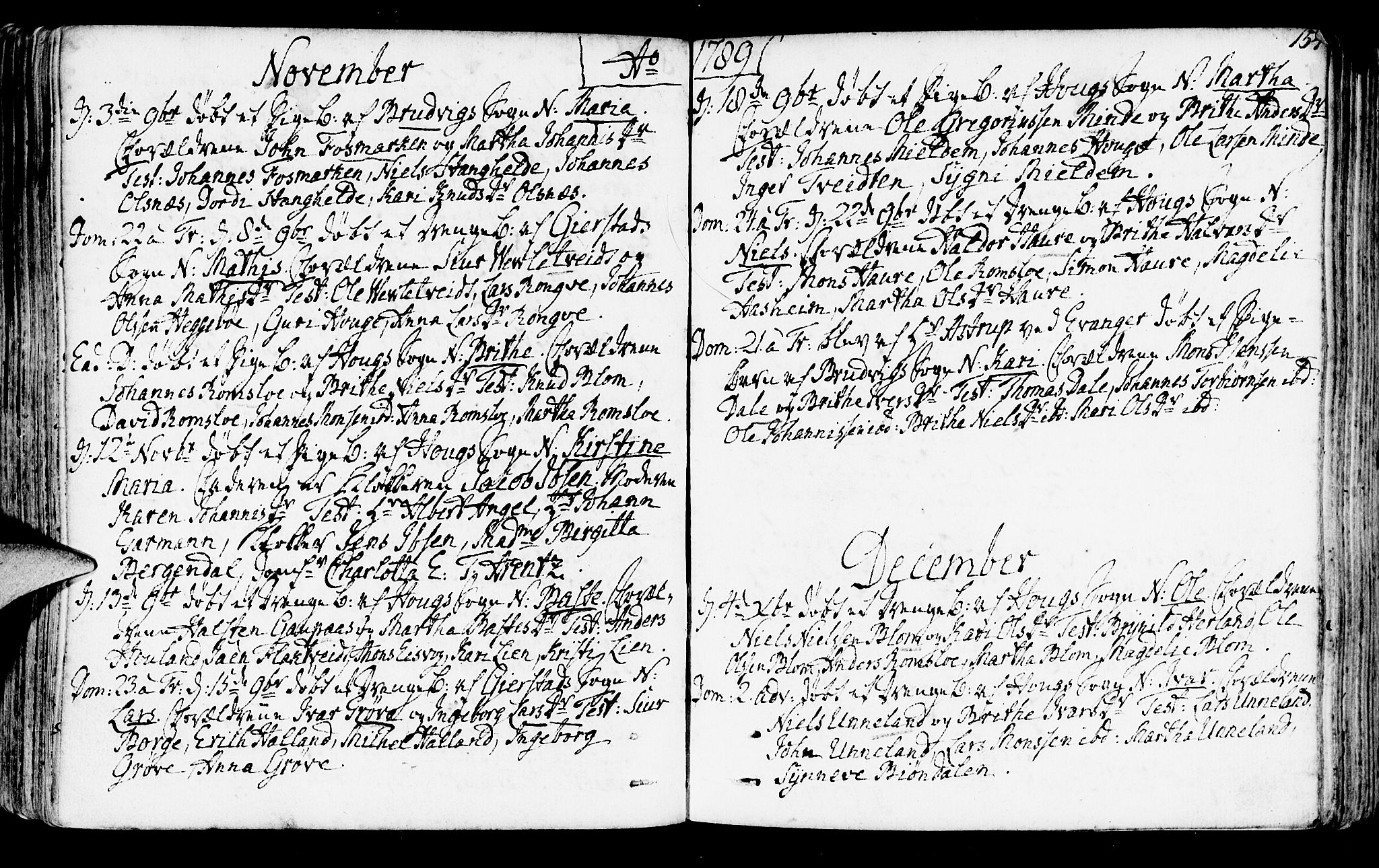 Haus sokneprestembete, AV/SAB-A-75601/H/Haa: Parish register (official) no. A 10, 1782-1796, p. 154