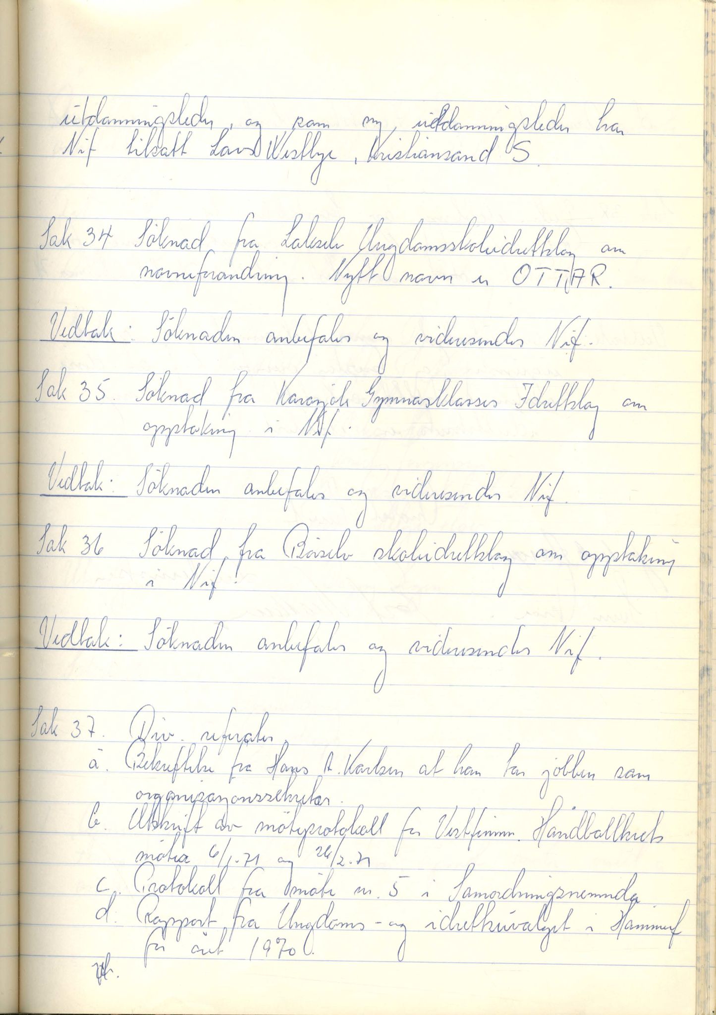 Vest-Finnmark Idrettskrets, FMFB/A-1042/A/Aa/L0003: Møteprotokoll for styre, kretsting og arbeidsutvalg, 1961-1971, p. 320