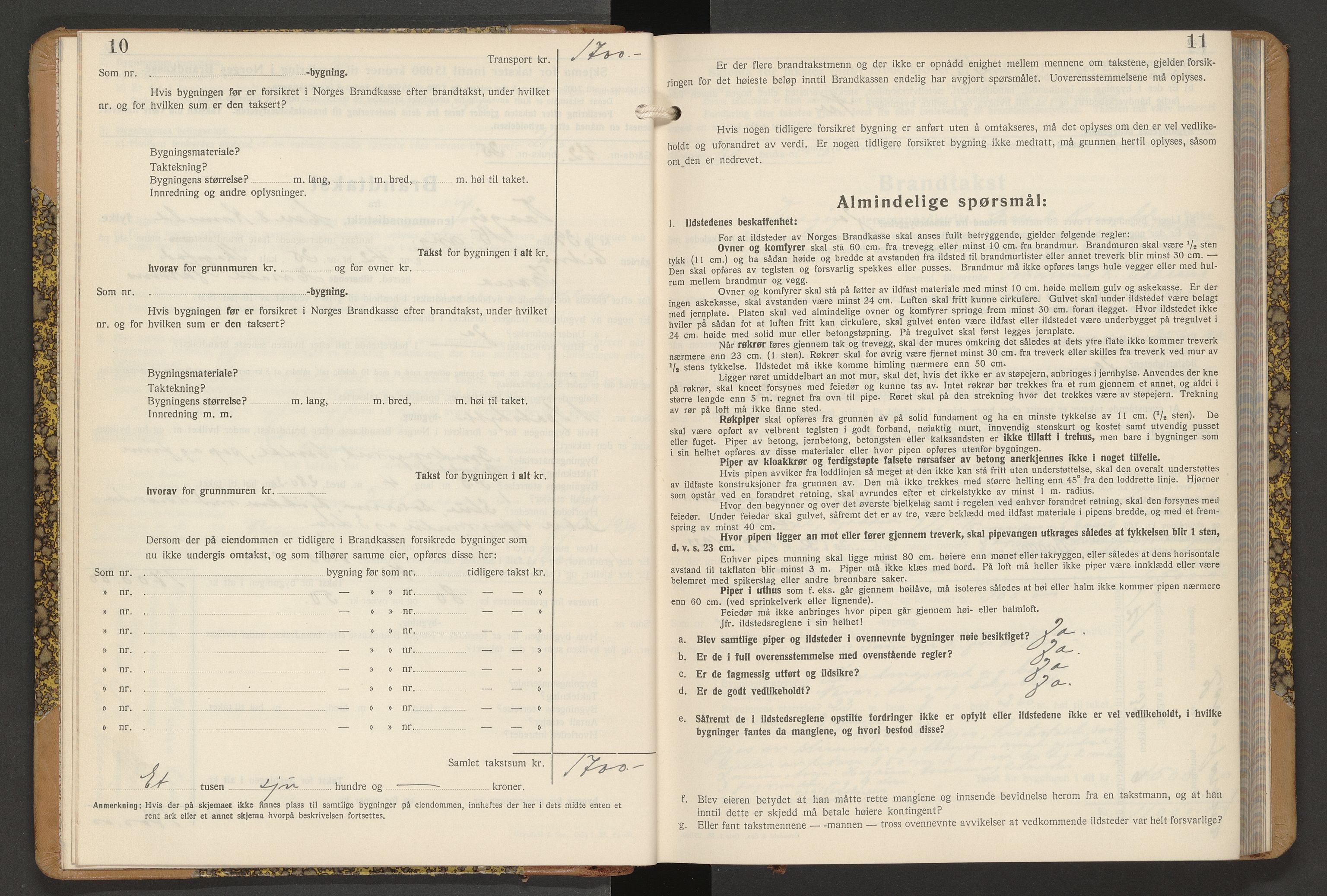 Norges Brannkasse Vågøy og Sund, AV/SAT-A-5504/Fb/L0006: Branntakstprotokoll, 1939-1950