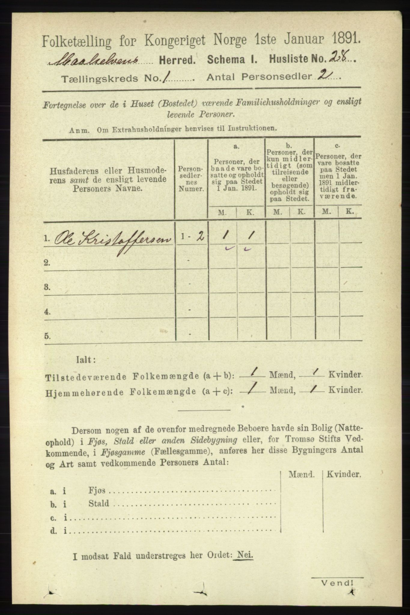 RA, 1891 census for 1924 Målselv, 1891, p. 58