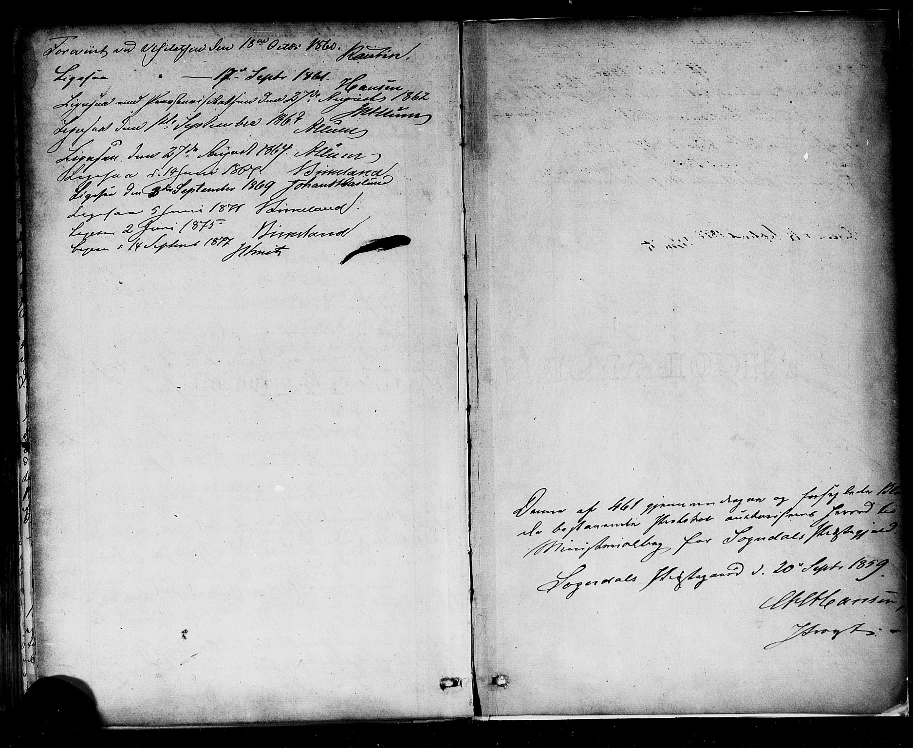 Sogndal sokneprestembete, AV/SAB-A-81301/H/Haa/Haaa/L0013: Parish register (official) no. A 13, 1859-1877