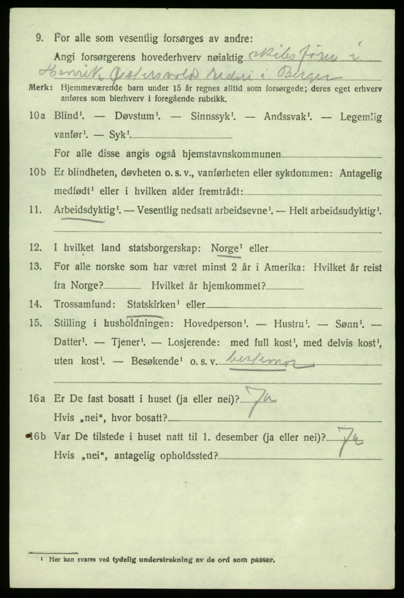 SAB, 1920 census for Fana, 1920, p. 18640