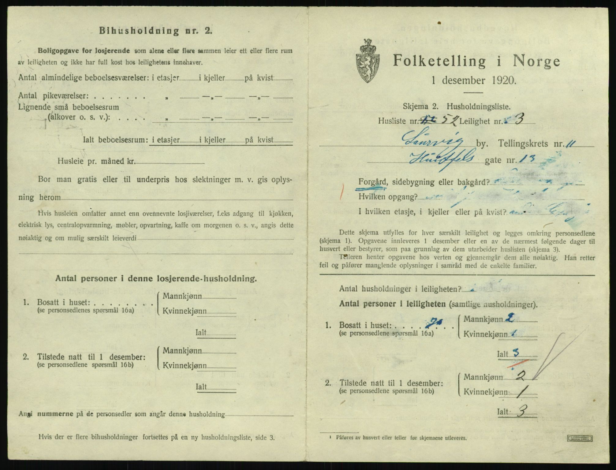 SAKO, 1920 census for Larvik, 1920, p. 8126