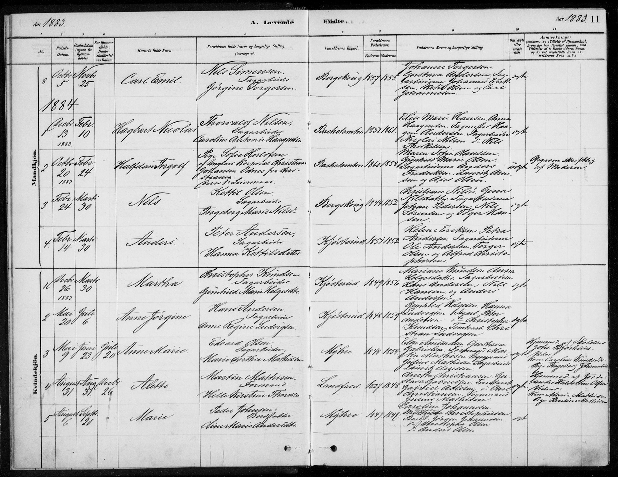 Åssiden kirkebøker, SAKO/A-251/F/Fa/L0001: Parish register (official) no. 1, 1878-1904, p. 11