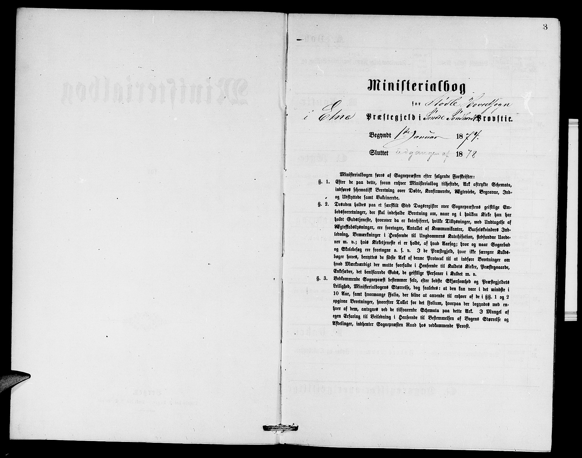 Etne sokneprestembete, SAB/A-75001/H/Hab: Parish register (copy) no. A 4, 1874-1878, p. 3