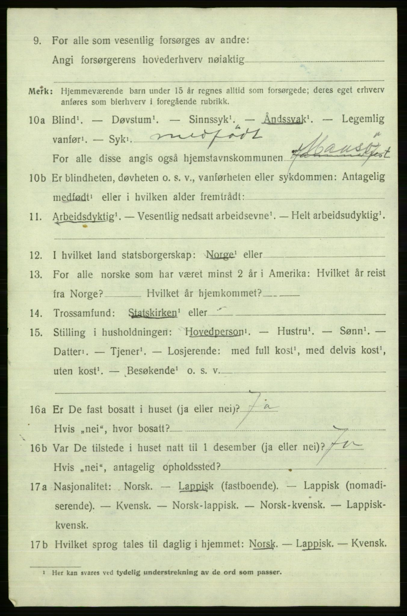 SATØ, 1920 census for Måsøy, 1920, p. 3945