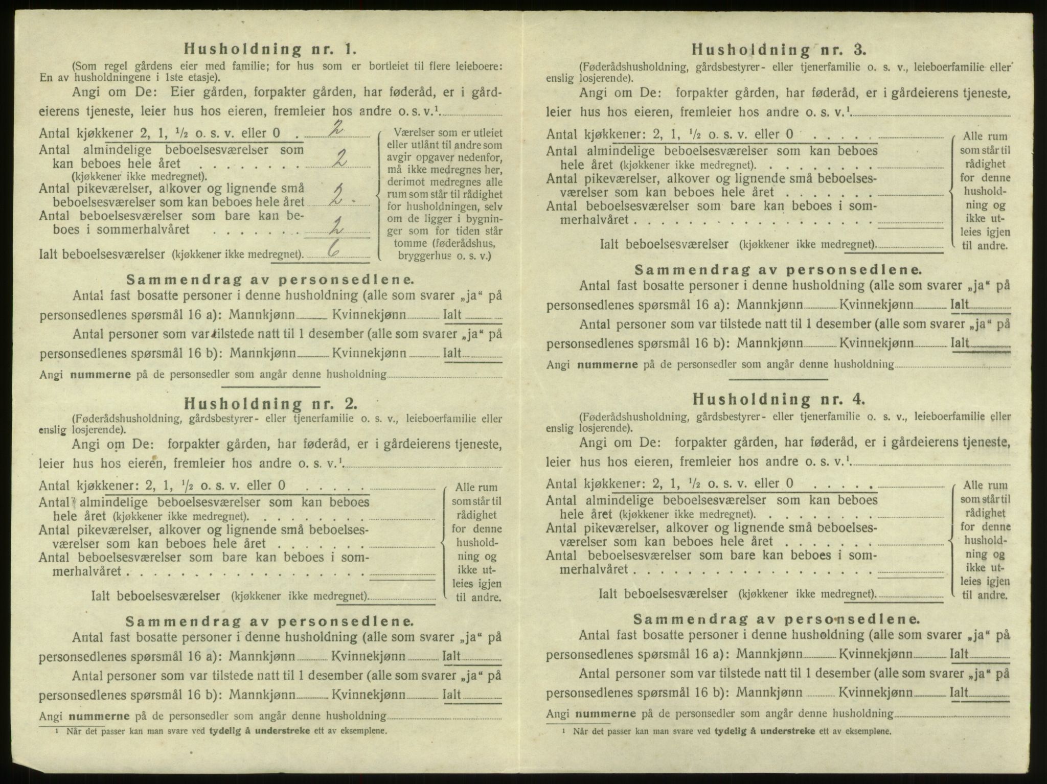 SAB, 1920 census for Innvik, 1920, p. 446