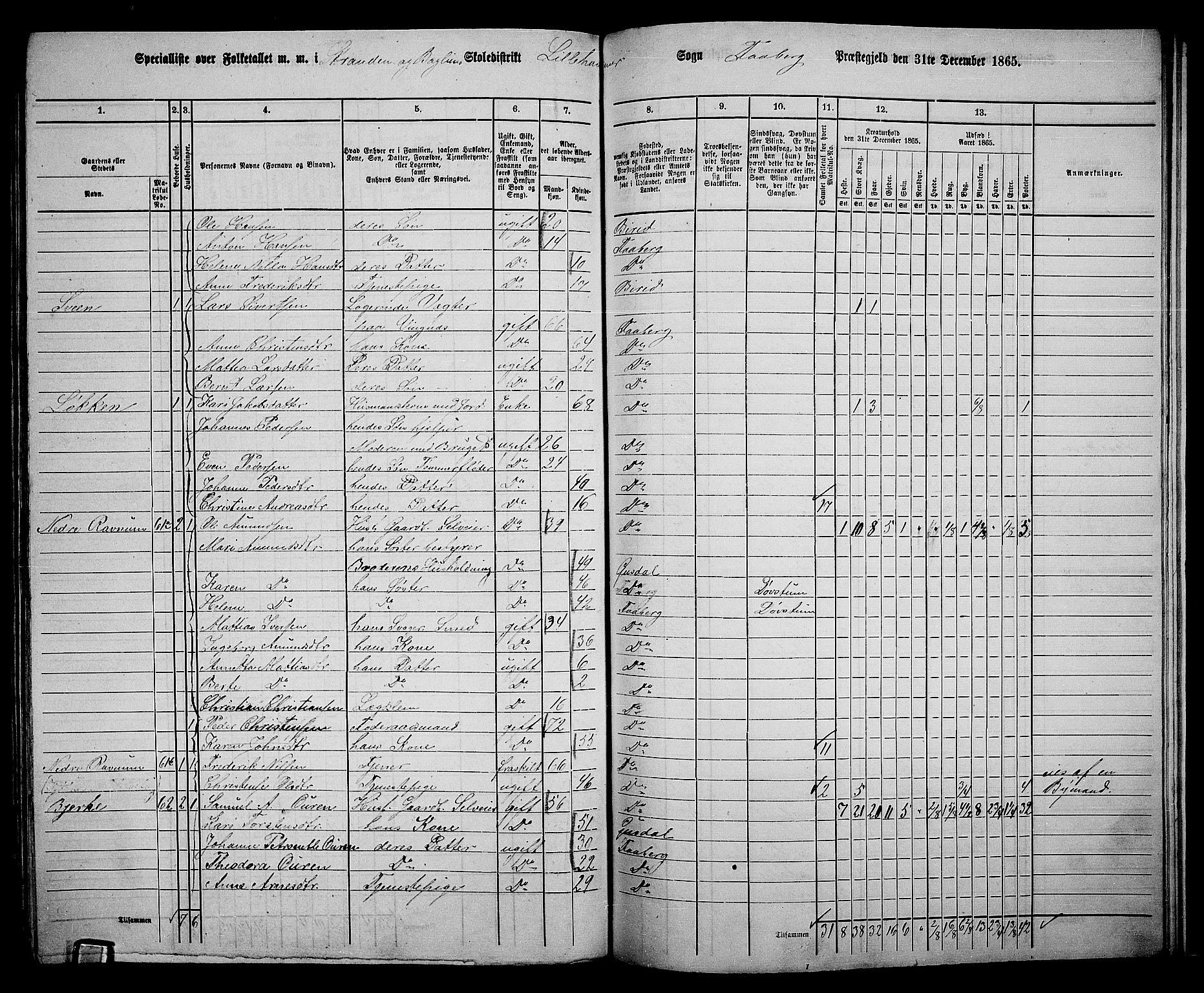 RA, 1865 census for Fåberg/Fåberg og Lillehammer, 1865, p. 237