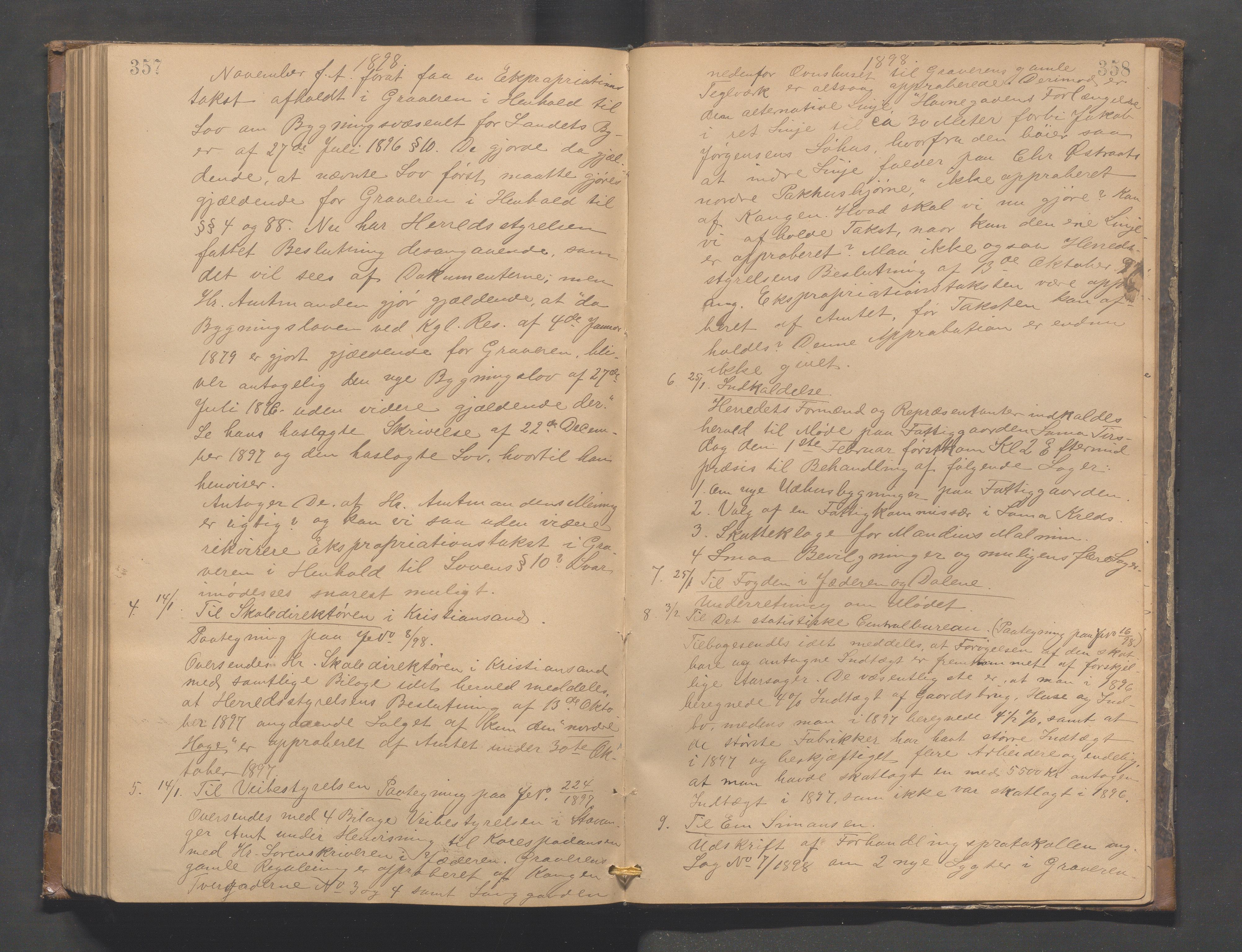 Høyland kommune - Formannskapet, IKAR/K-100046/B/L0002: Kopibok, 1882-1898, p. 357-358