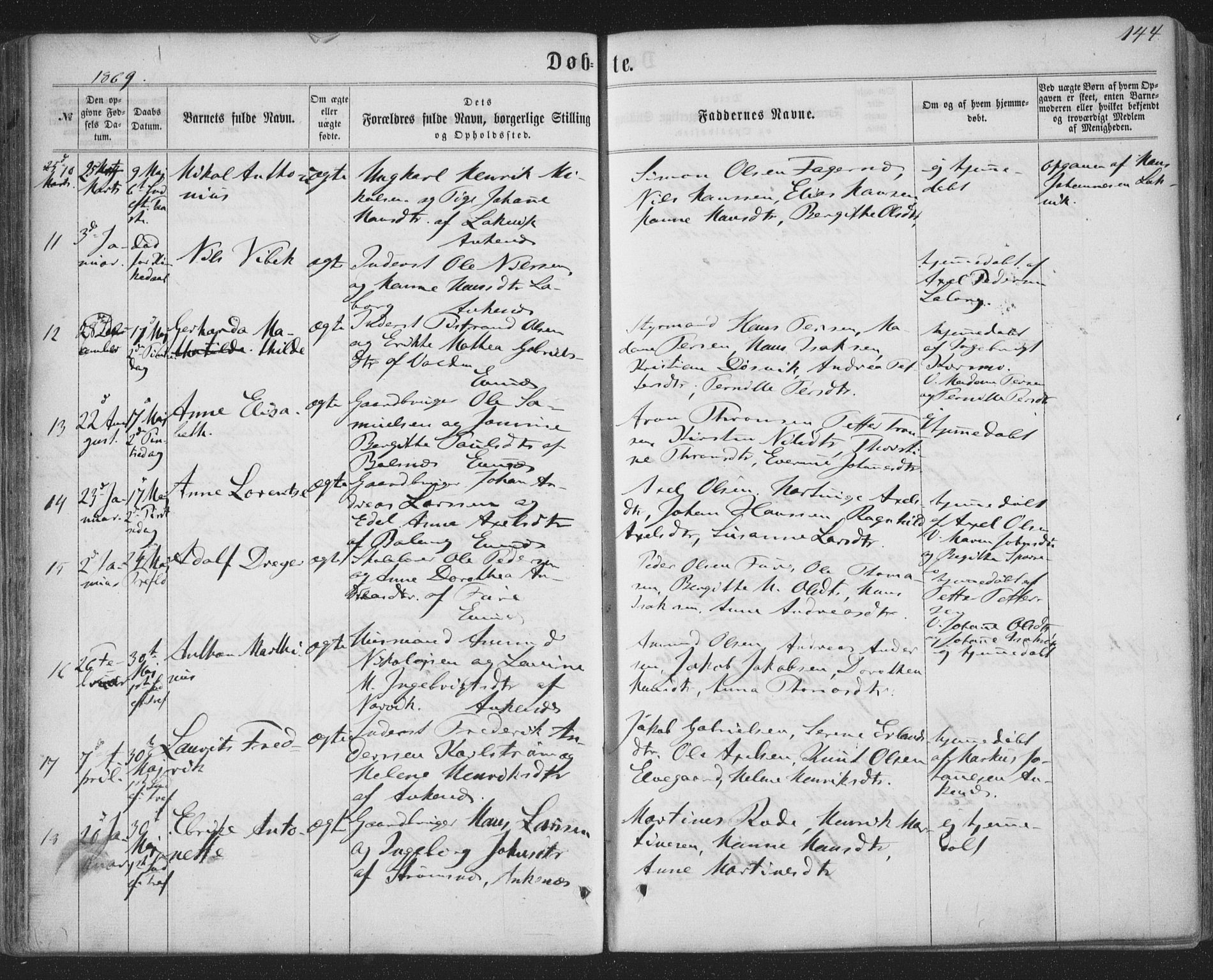 Ministerialprotokoller, klokkerbøker og fødselsregistre - Nordland, SAT/A-1459/863/L0896: Parish register (official) no. 863A08, 1861-1871, p. 144
