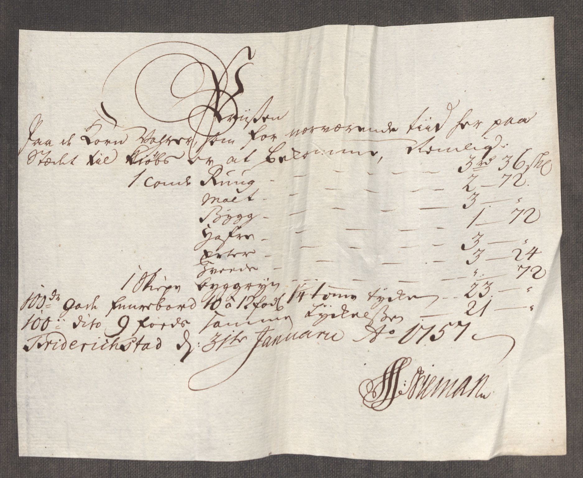 Rentekammeret inntil 1814, Realistisk ordnet avdeling, AV/RA-EA-4070/Oe/L0005: [Ø1]: Priskuranter, 1753-1757, p. 636