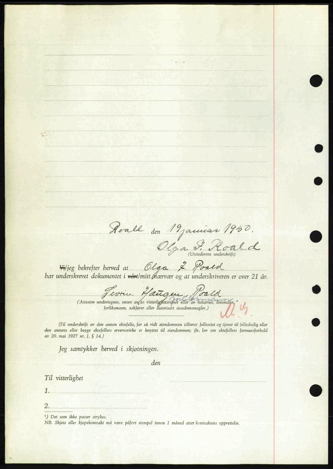 Nordre Sunnmøre sorenskriveri, AV/SAT-A-0006/1/2/2C/2Ca: Mortgage book no. A33, 1949-1950, Diary no: : 114/1950