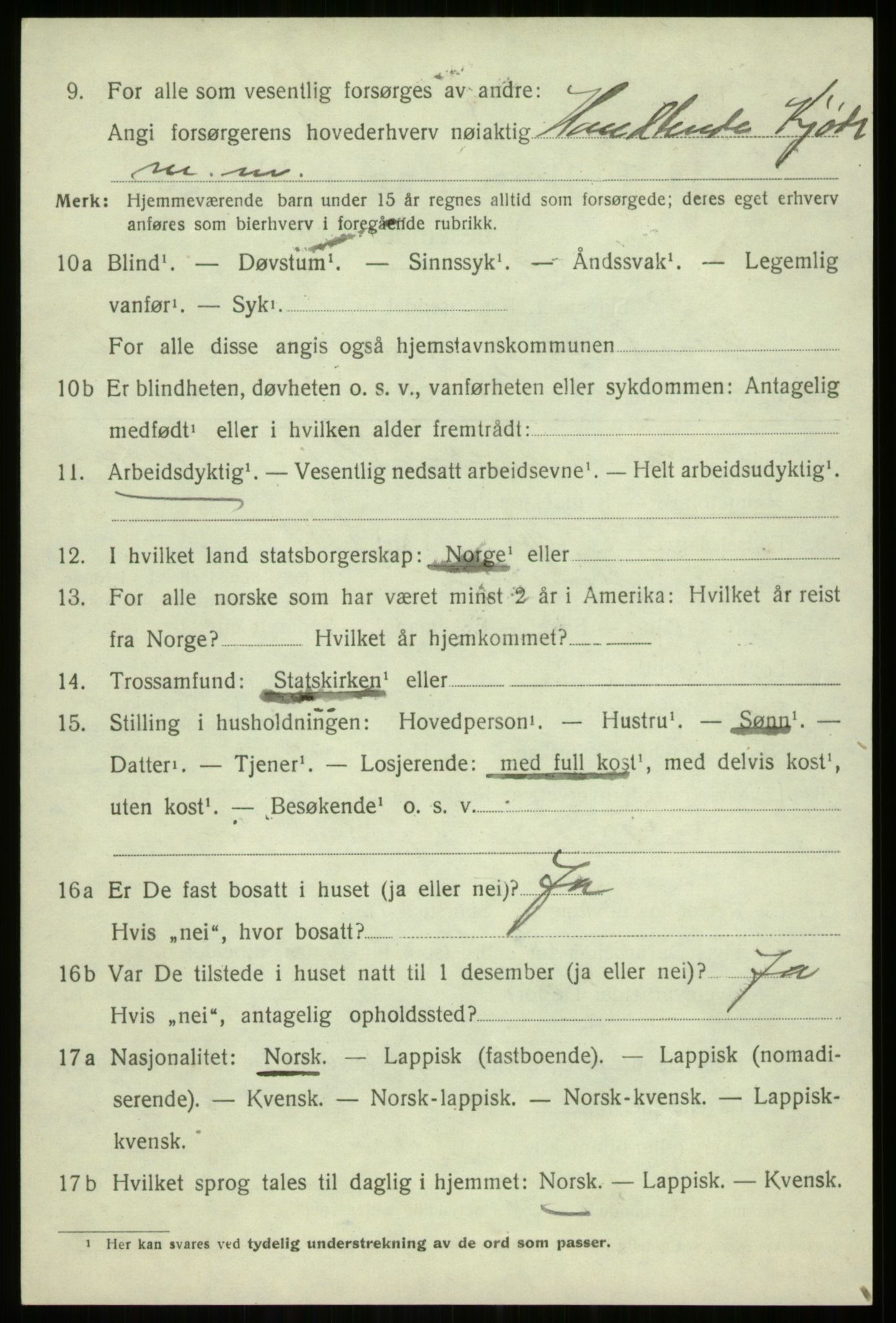 SATØ, 1920 census for Trondenes, 1920, p. 4138