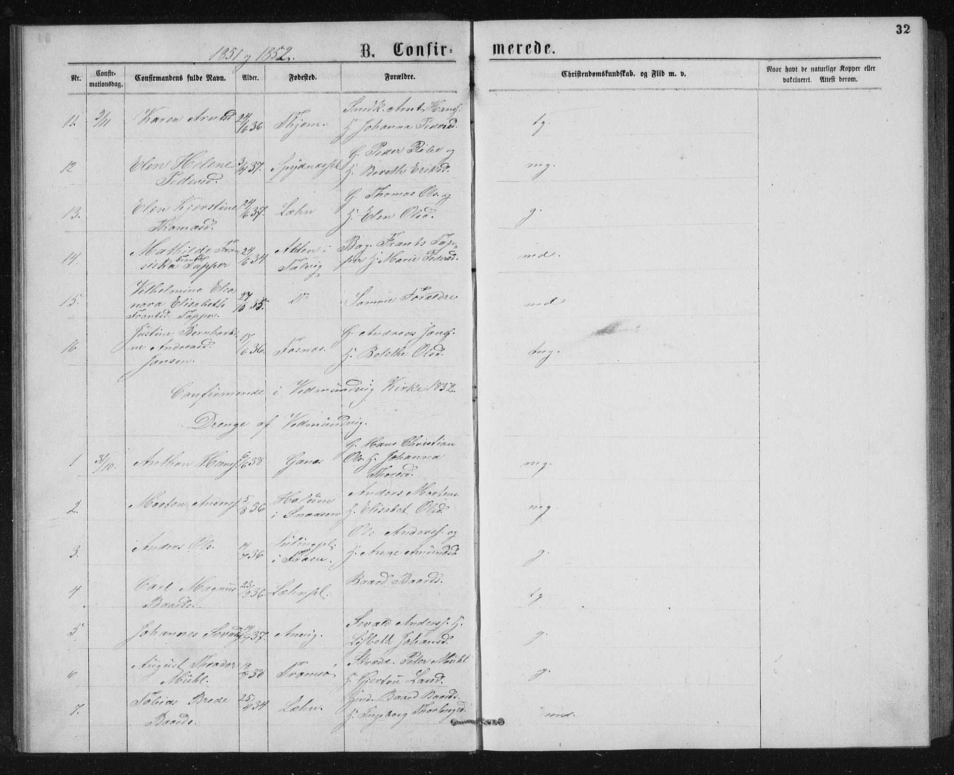 Ministerialprotokoller, klokkerbøker og fødselsregistre - Nord-Trøndelag, SAT/A-1458/768/L0567: Parish register (official) no. 768A02, 1837-1865, p. 32