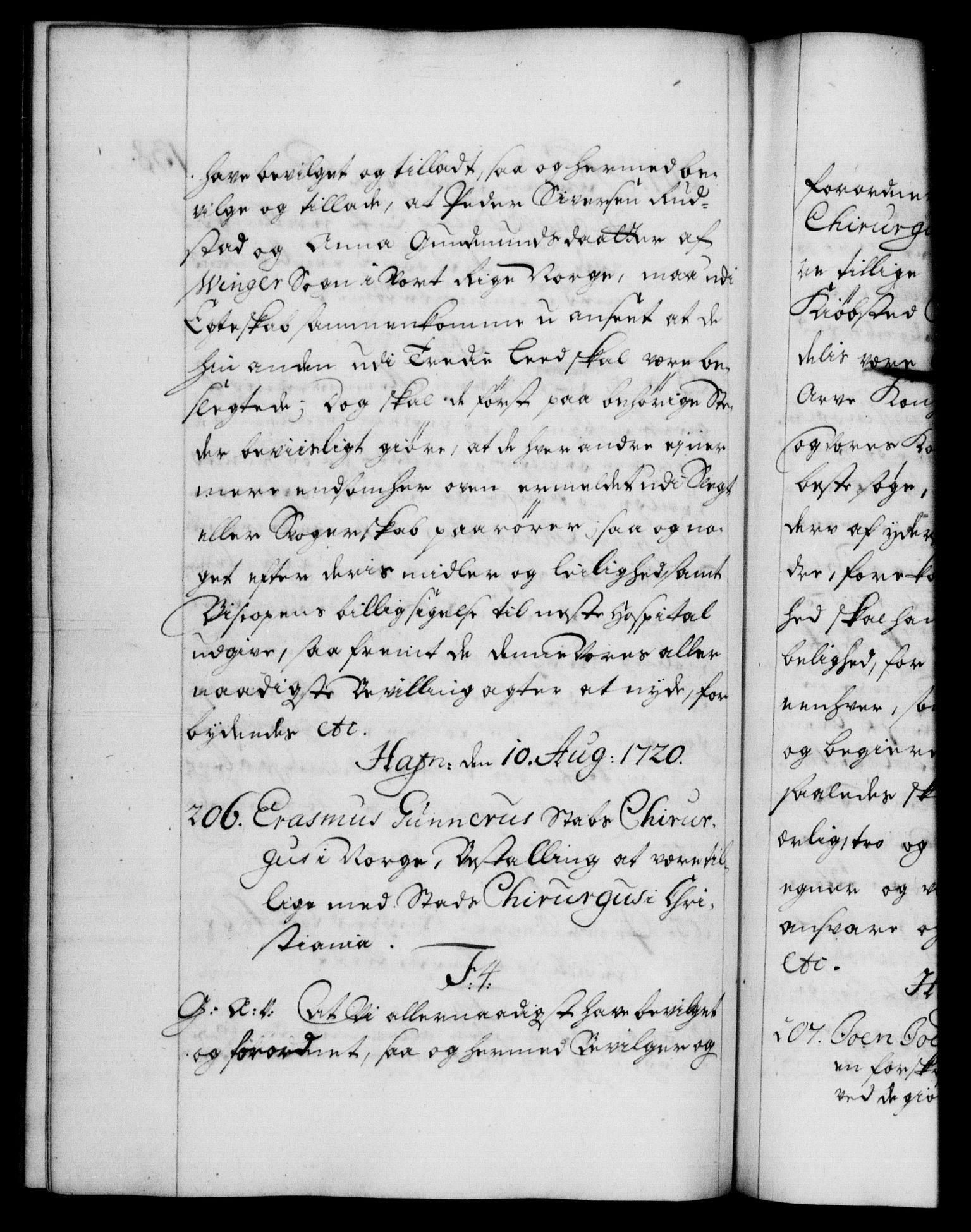 Danske Kanselli 1572-1799, AV/RA-EA-3023/F/Fc/Fca/Fcaa/L0023: Norske registre, 1720-1722, p. 138b