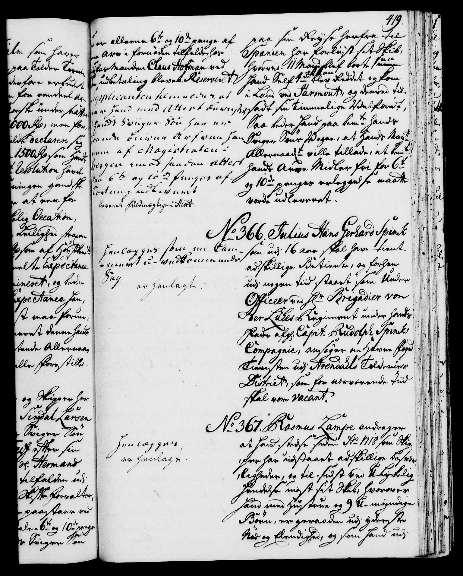 Rentekammeret, Kammerkanselliet, RA/EA-3111/G/Gh/Gha/L0024: Norsk ekstraktmemorialprotokoll (merket RK 53.69), 1742-1743, p. 419