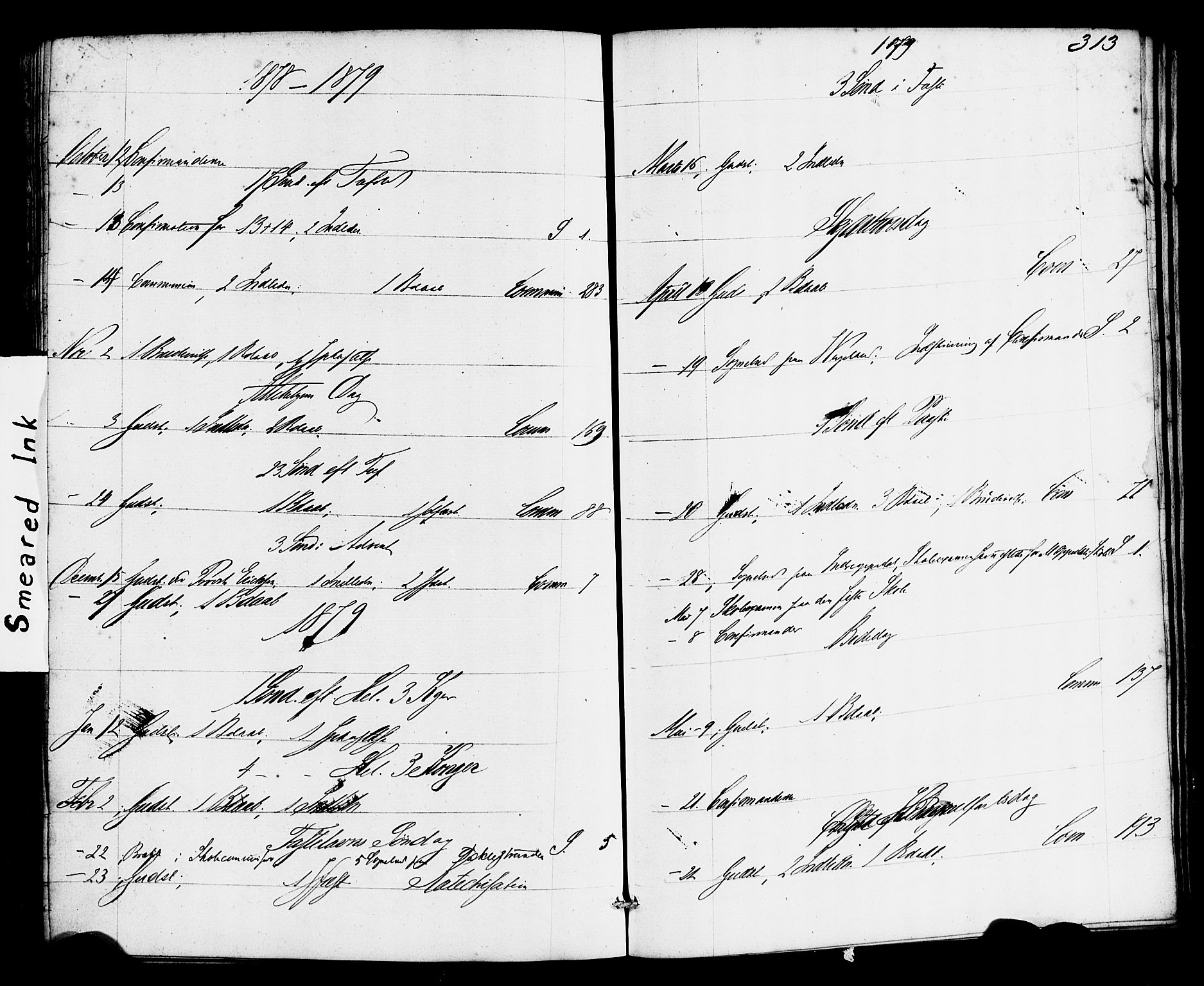 Gulen sokneprestembete, AV/SAB-A-80201/H/Haa/Haac/L0001: Parish register (official) no. C 1, 1859-1881, p. 313