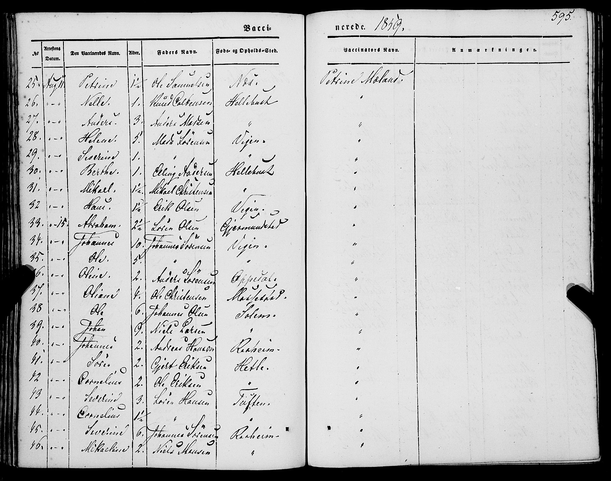 Gaular sokneprestembete, AV/SAB-A-80001/H/Haa: Parish register (official) no. A 4II, 1841-1859, p. 595