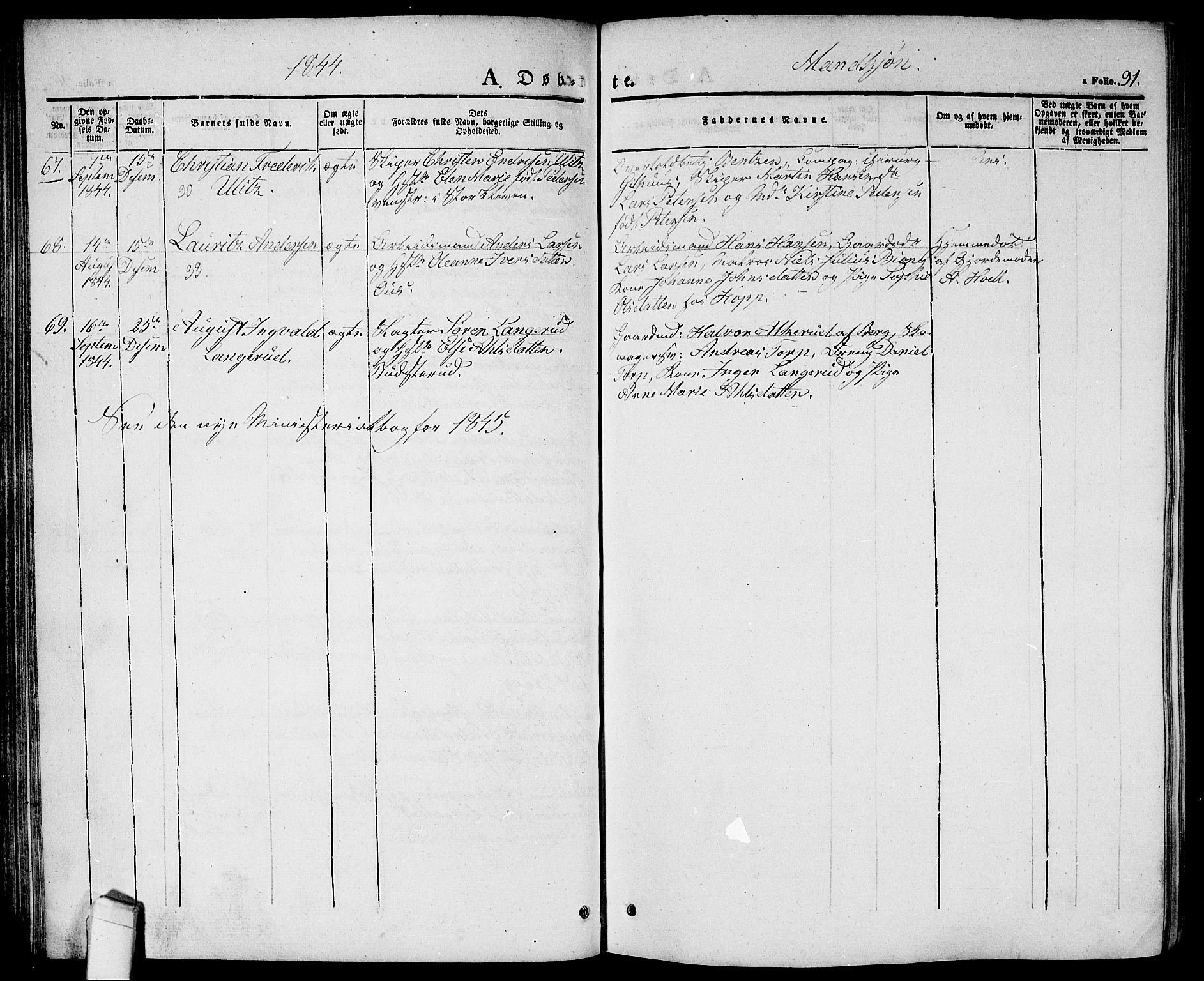 Halden prestekontor Kirkebøker, AV/SAO-A-10909/G/Ga/L0003: Parish register (copy) no. 3, 1834-1844, p. 91