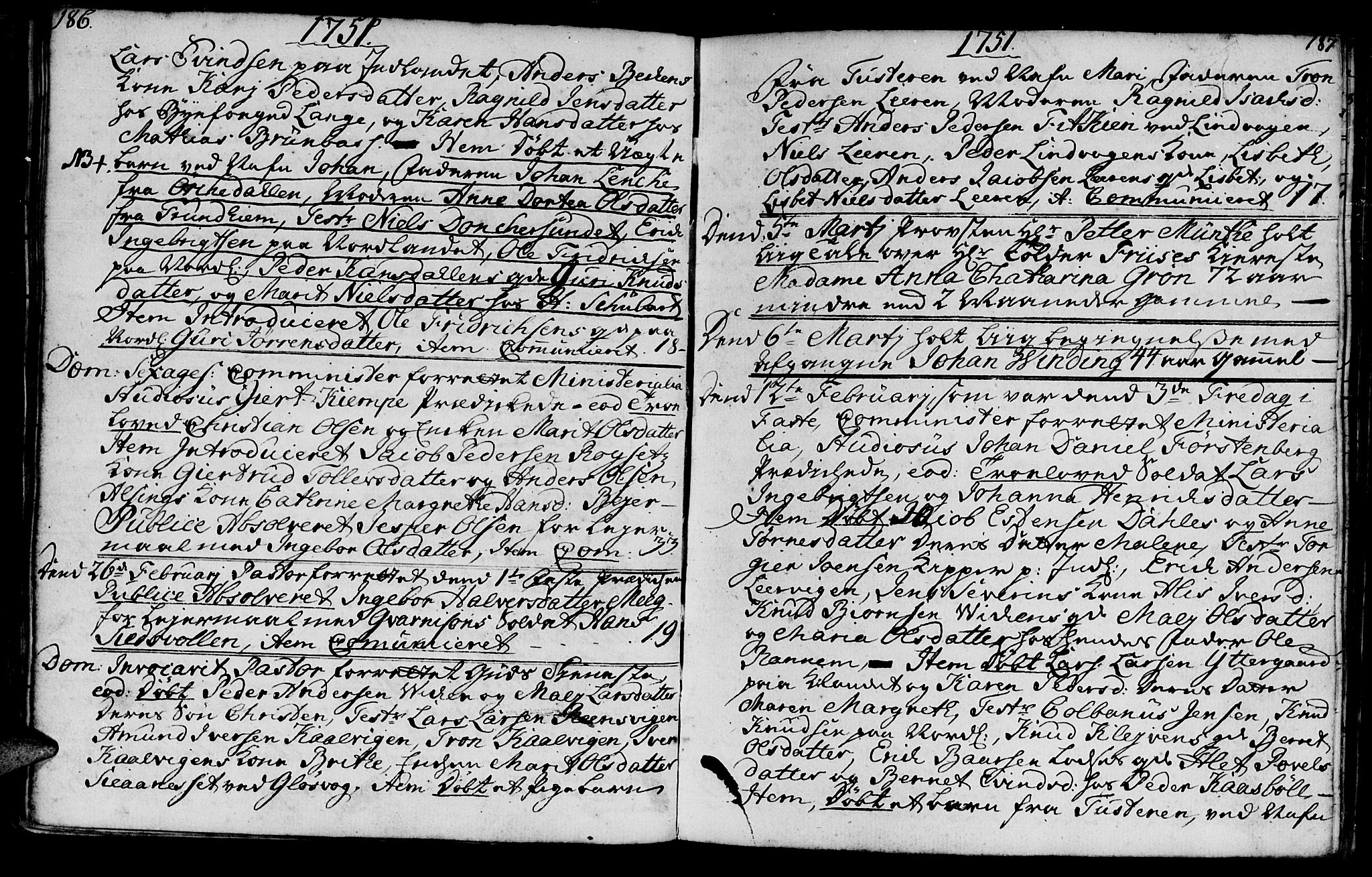 Ministerialprotokoller, klokkerbøker og fødselsregistre - Møre og Romsdal, SAT/A-1454/572/L0839: Parish register (official) no. 572A02, 1739-1754, p. 186-187