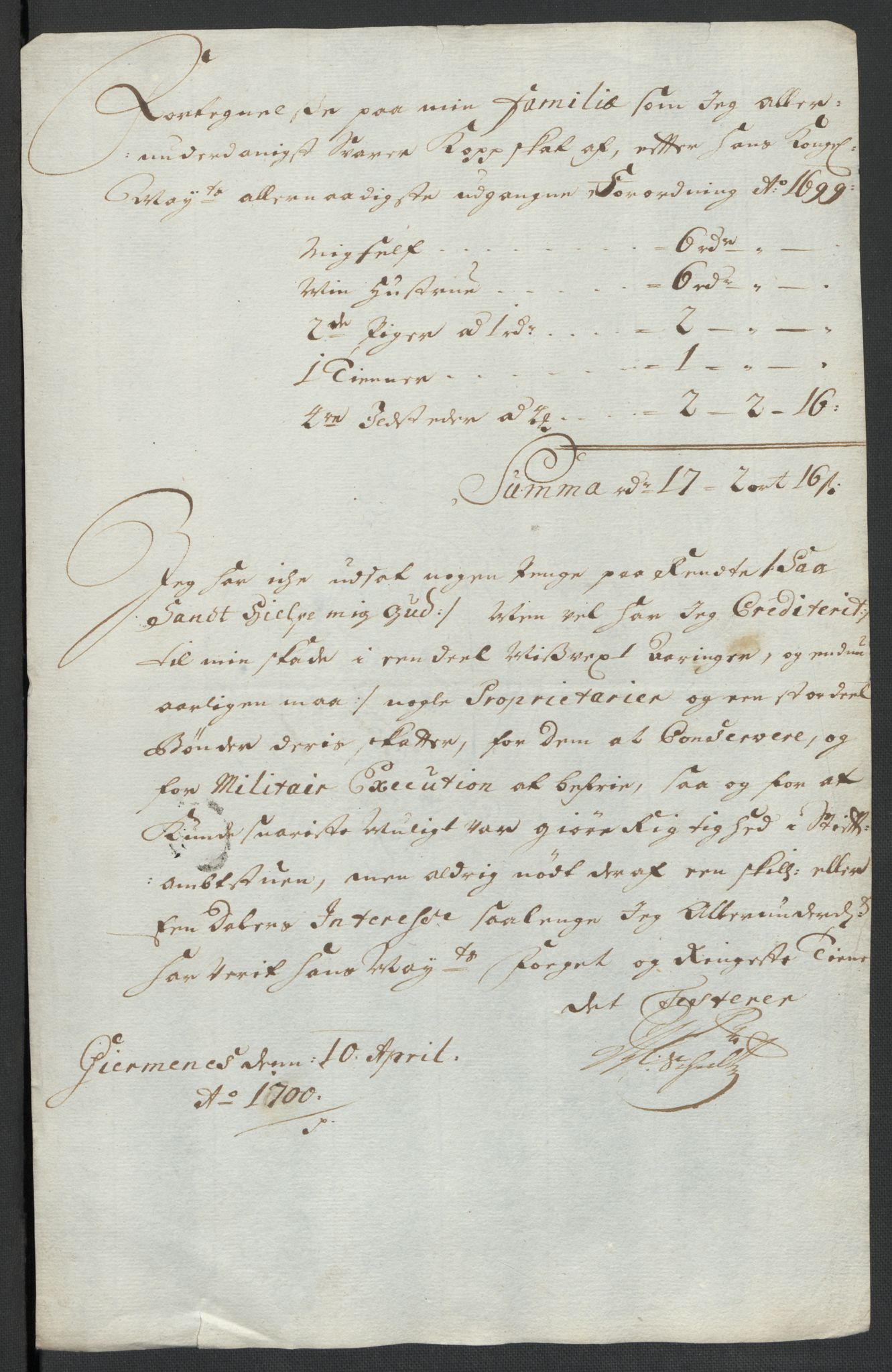 Rentekammeret inntil 1814, Reviderte regnskaper, Fogderegnskap, AV/RA-EA-4092/R55/L3654: Fogderegnskap Romsdal, 1699-1700, p. 174