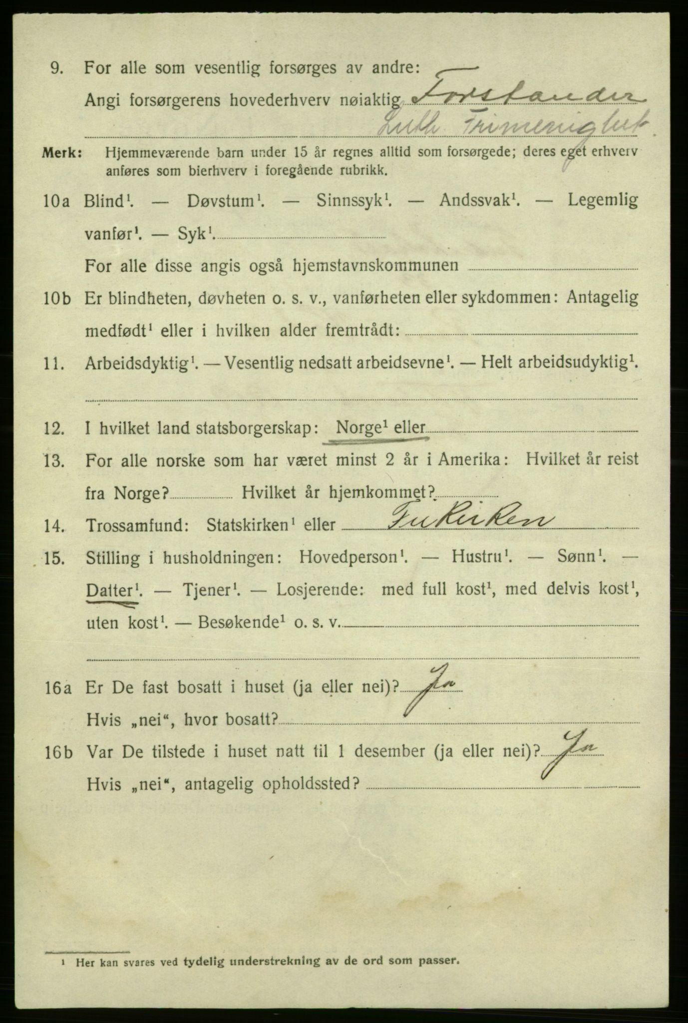 SAO, 1920 census for Fredrikshald, 1920, p. 23981