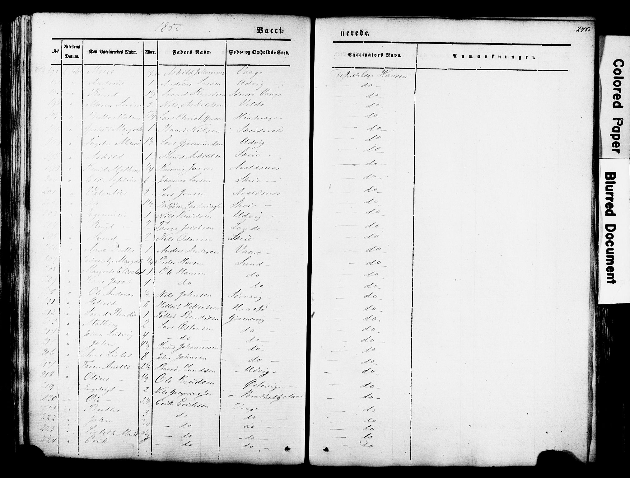 Avaldsnes sokneprestkontor, SAST/A -101851/H/Ha/Haa/L0007: Parish register (official) no. A 7, 1841-1853, p. 275